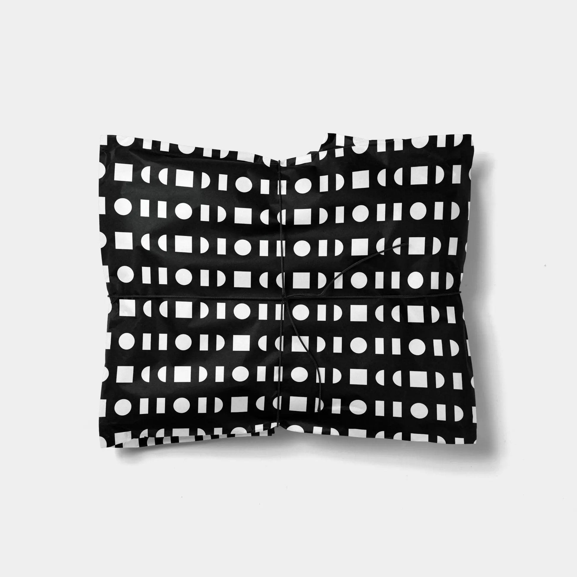 Minimal Black & White Geo Shape Gift Wrap