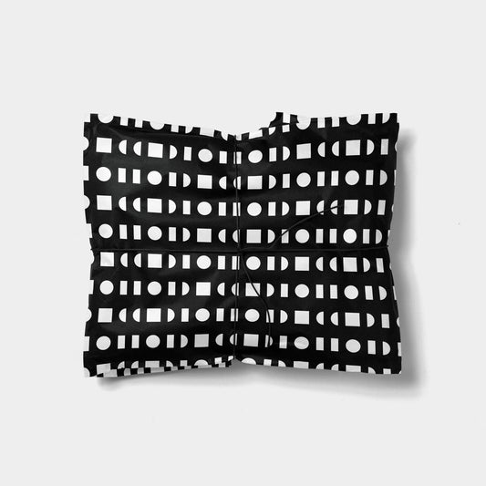 Minimal Black and White Shapes Gift Wrap-Gift Wrapping-The Design Craft