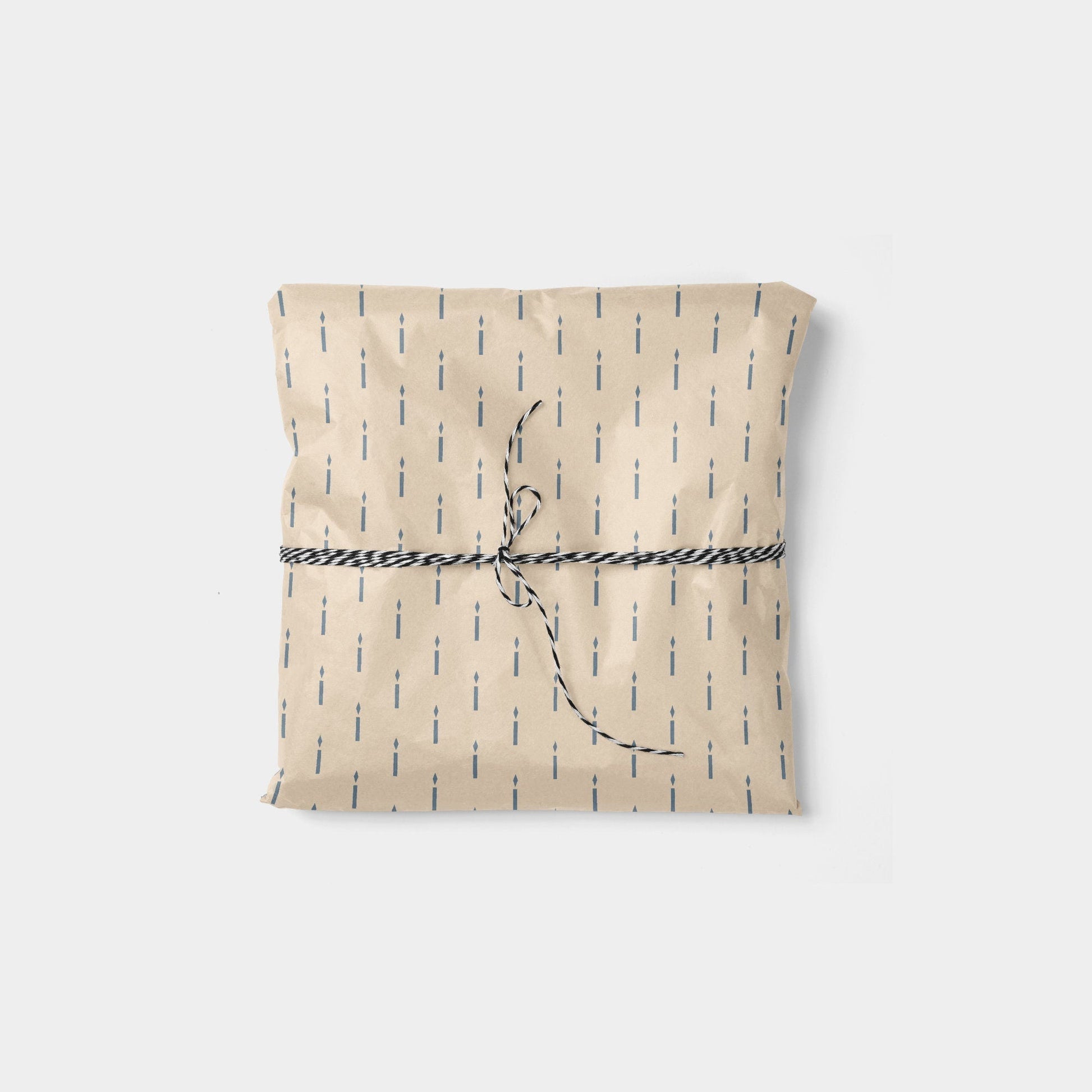 Minimal Candle Holiday Gift Wrap-Gift Wrapping-The Design Craft