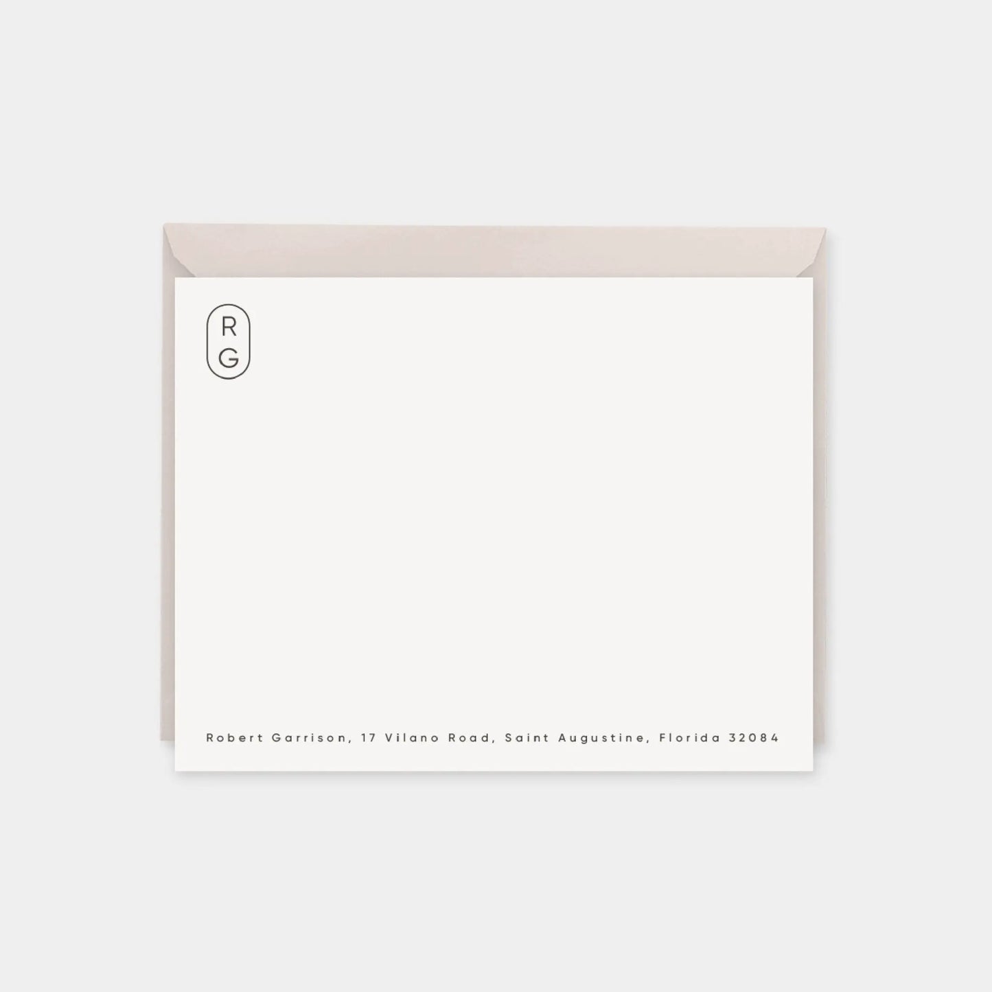 Minimal Cartouche Monogram Note Cards