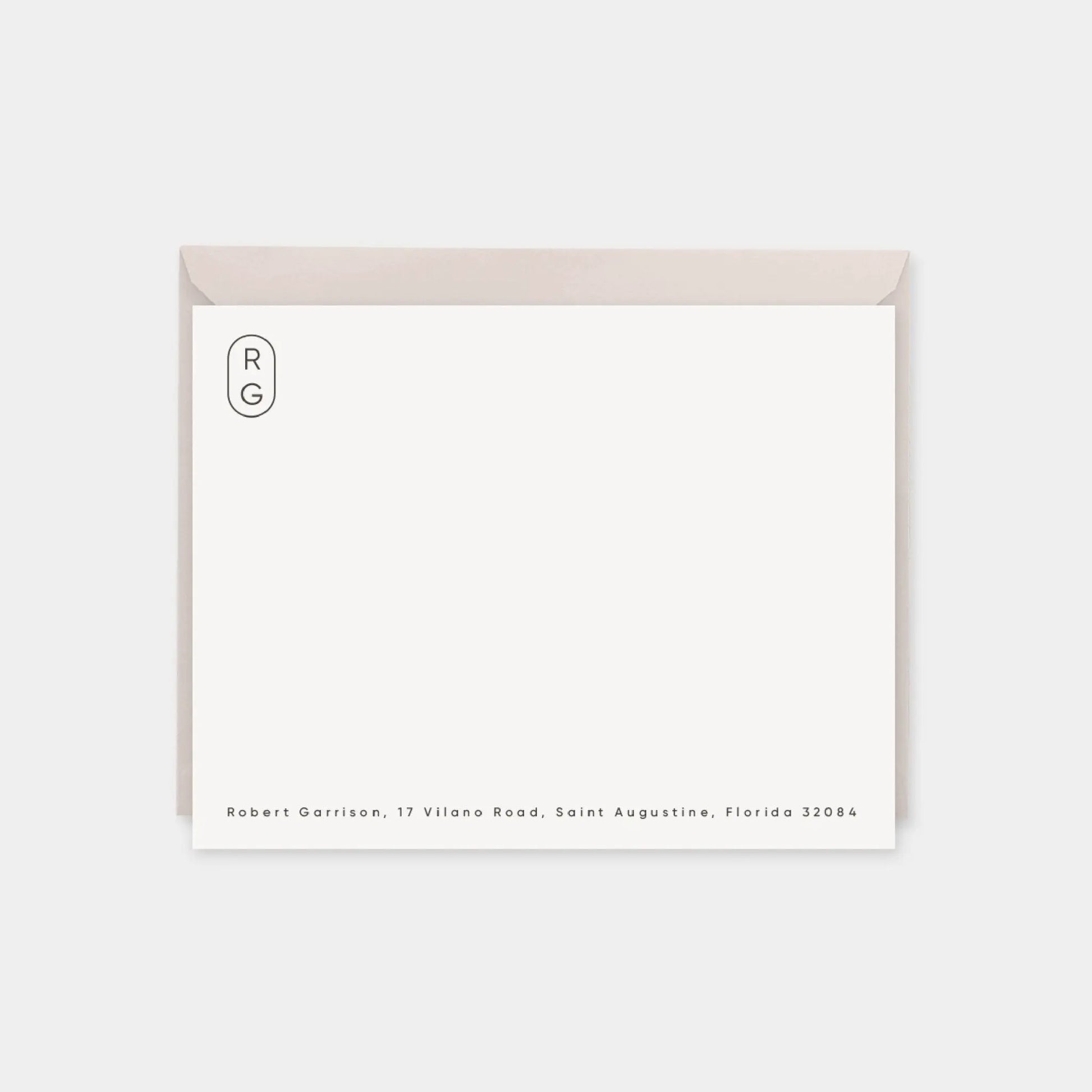 Minimal Cartouche Monogram Note Cards