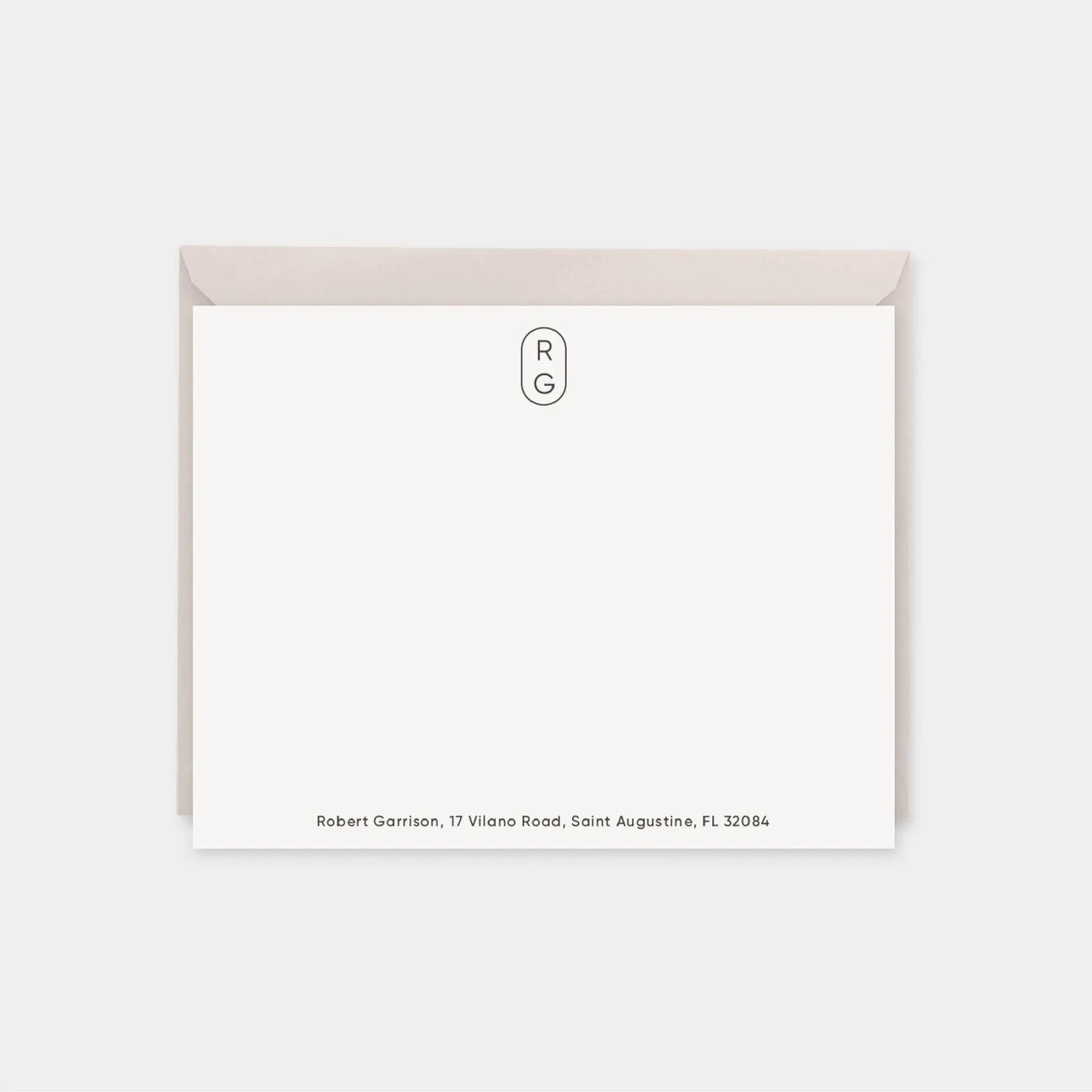 Minimal Cartouche Monogram Note Cards