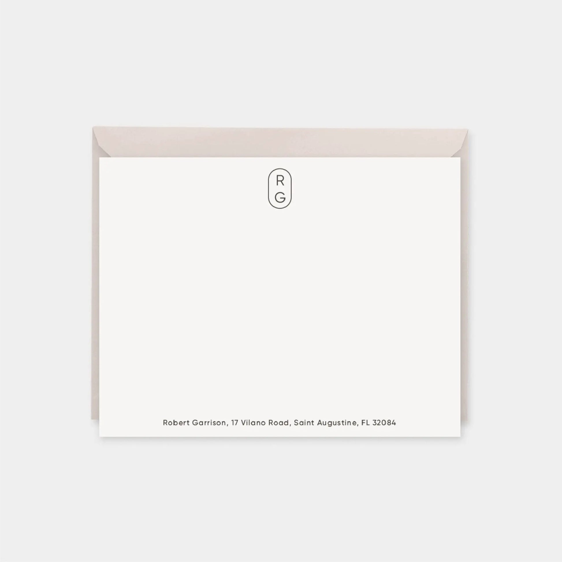 Minimal Cartouche Monogram Note Cards