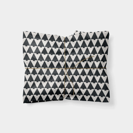 Minimal Geo Tree Pattern Holiday Gift Wrap