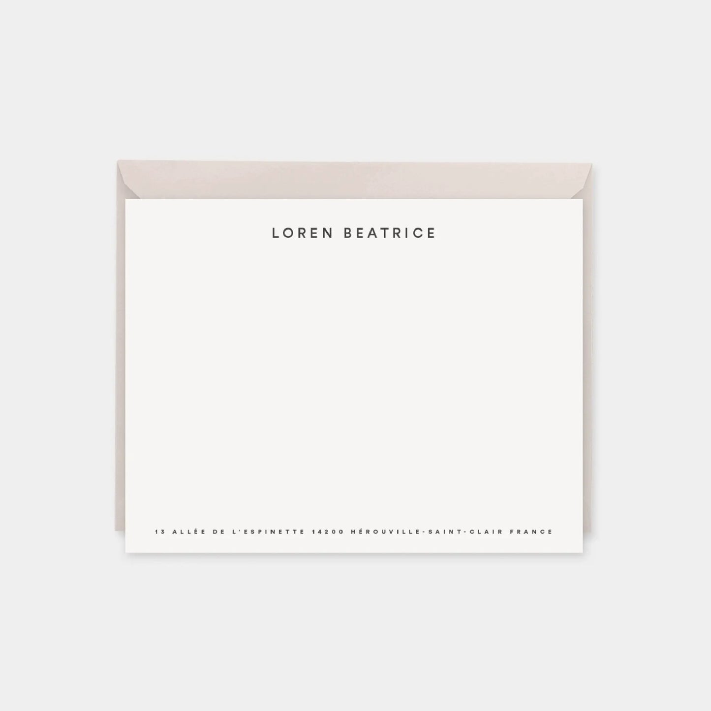 Minimal Rectangle Monogram Note Cards