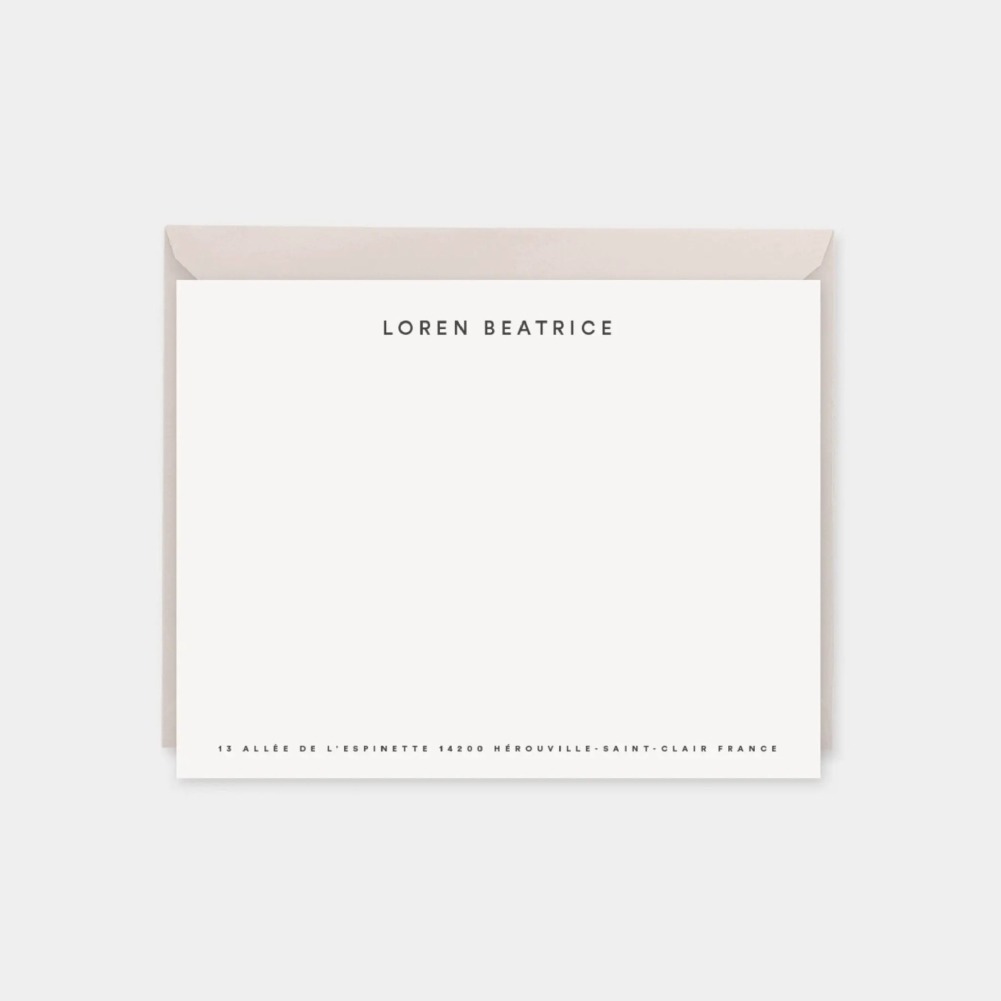 Minimal Rectangle Monogram Note Cards