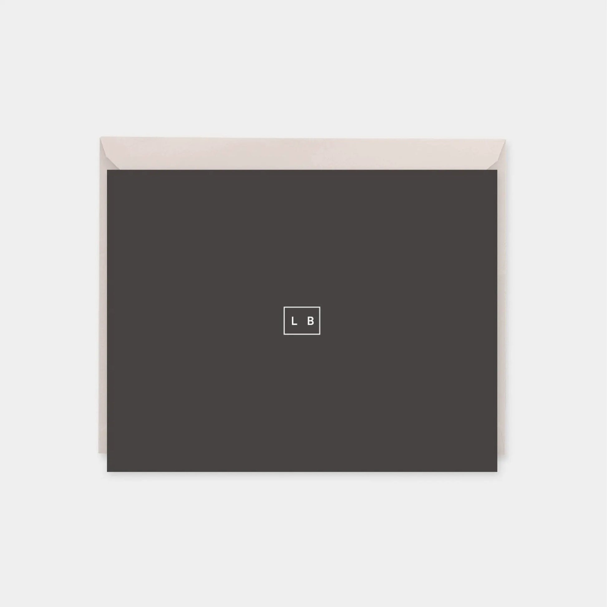 Minimal Rectangle Monogram Note Cards