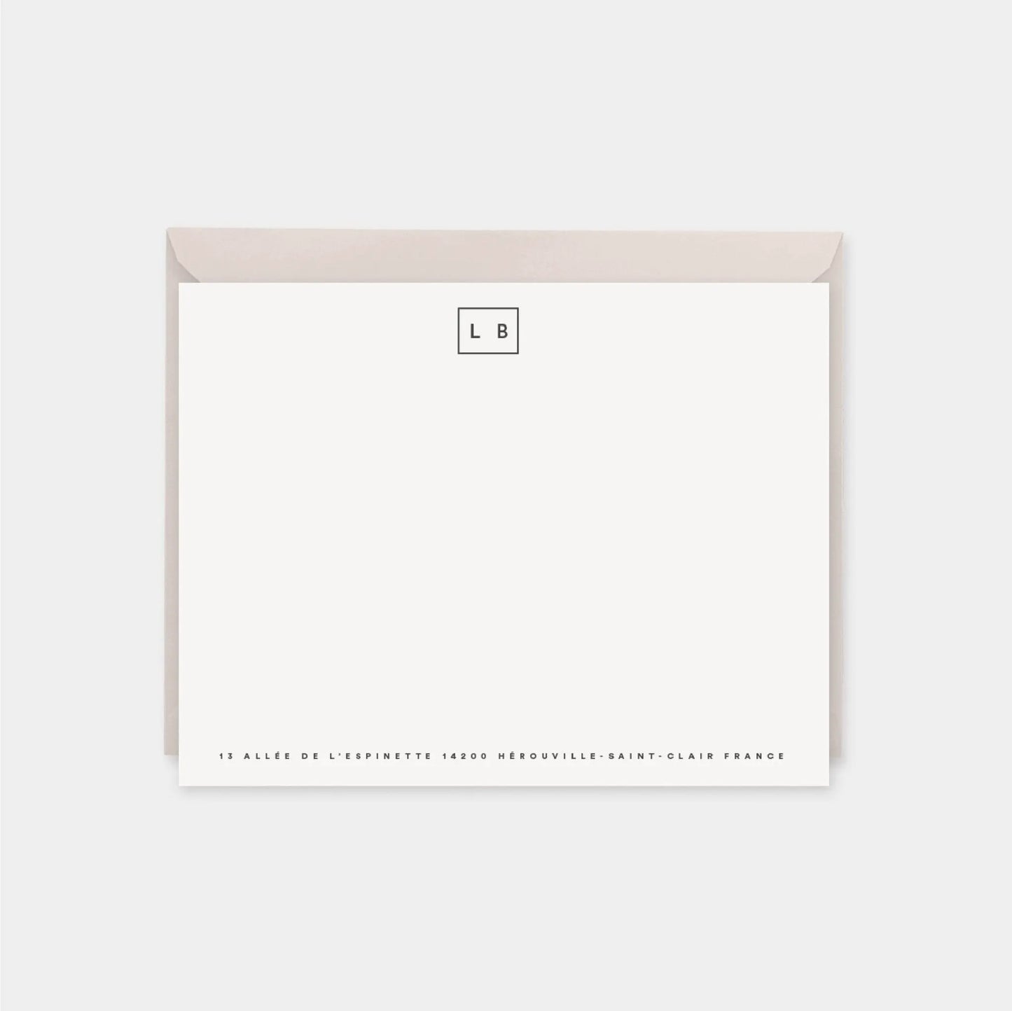 Minimal Rectangle Monogram Note Cards