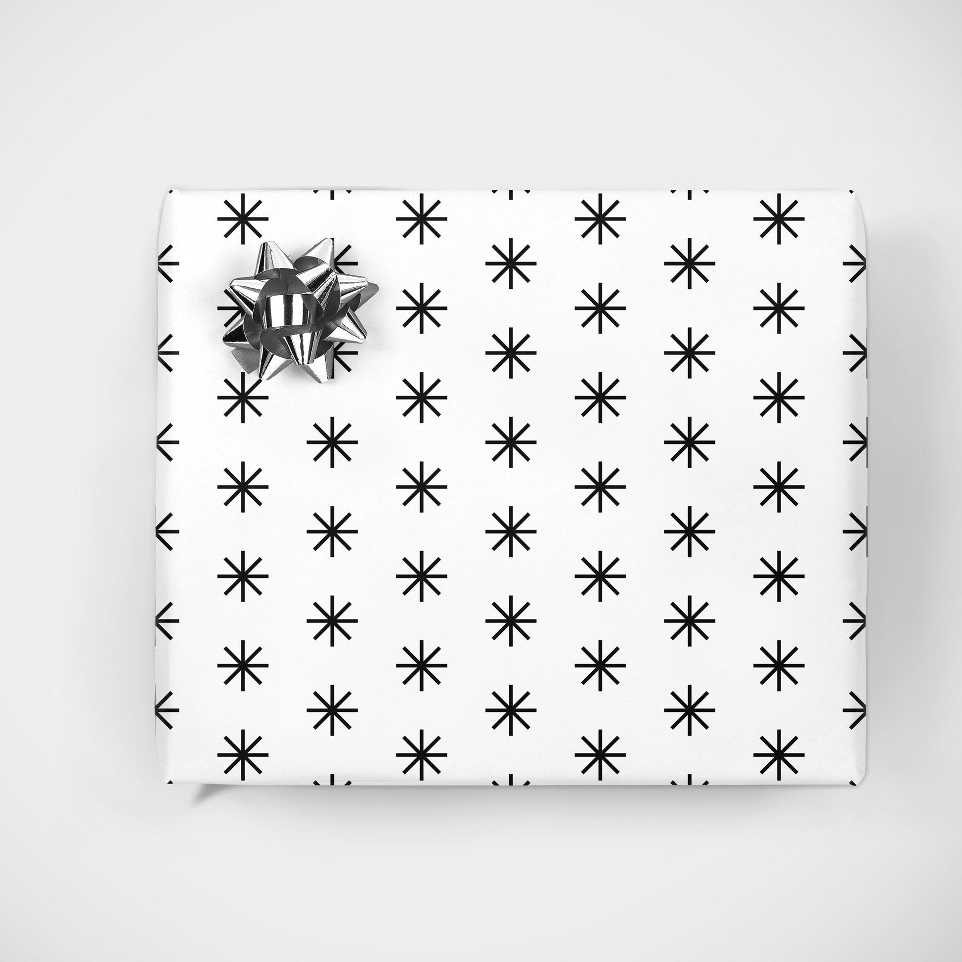 Minimal Star Holiday Black and White-Gift Wrapping-The Design Craft