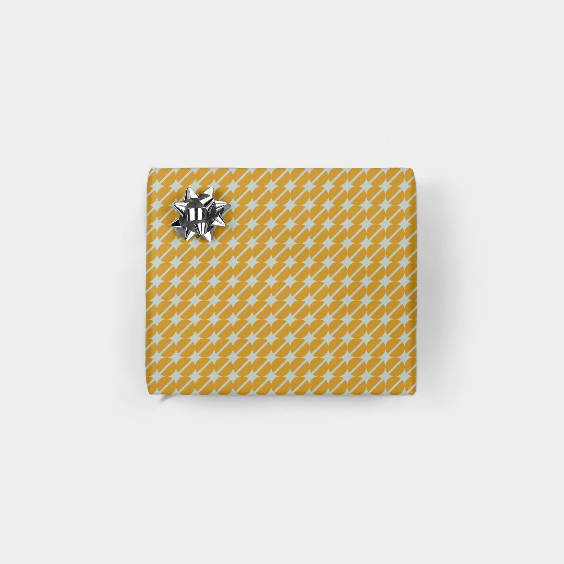 Minimal Yellow Geometric Holiday Gift-Gift Wrapping-The Design Craft