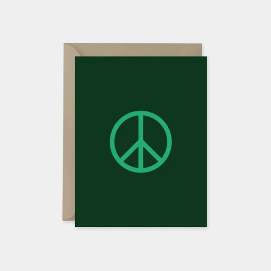 Minimalist Line Art Peace Sign Holiday Card