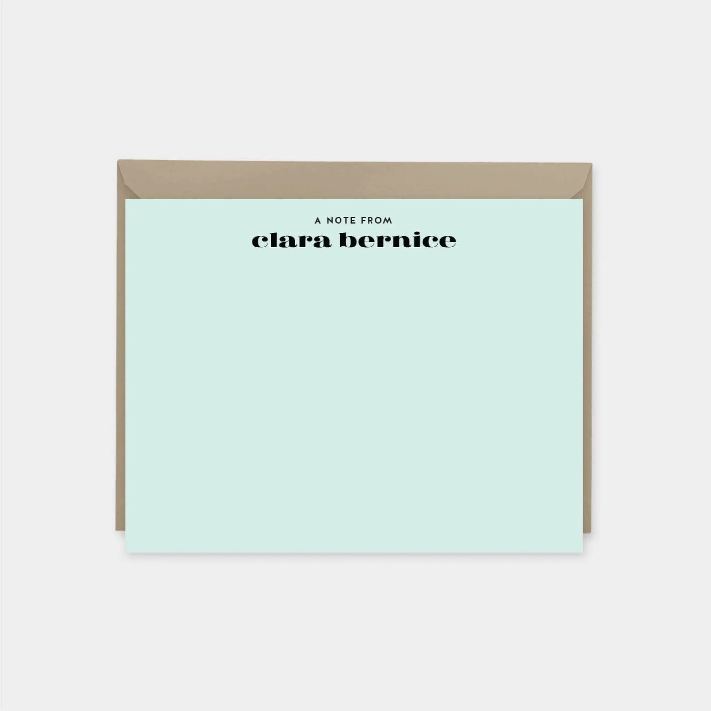Mint Personalized Note Cards VII