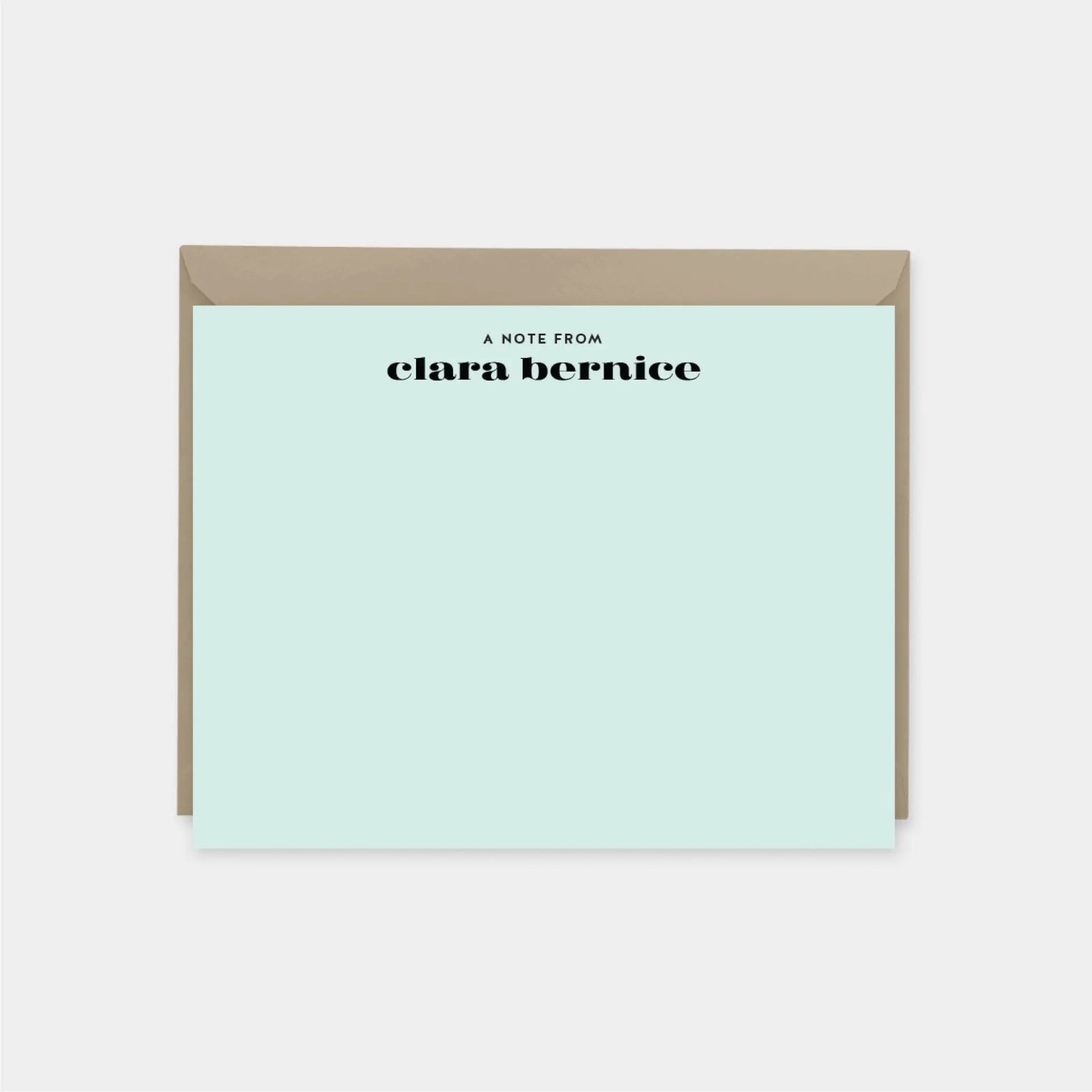 Mint Personalized Note Cards VII