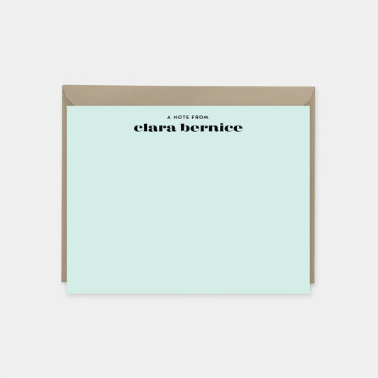 Mint Personalized Note Cards VII