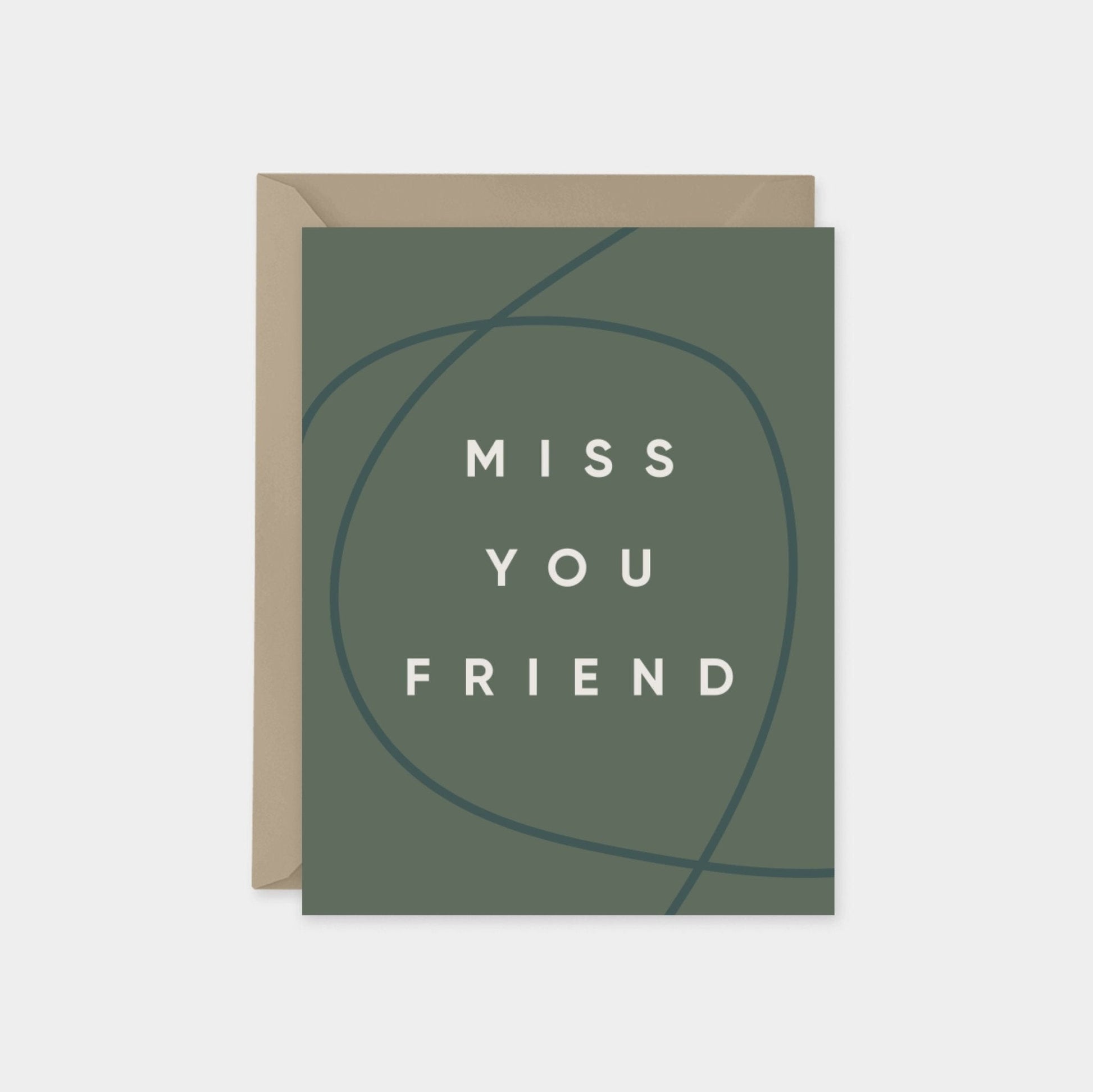 Miss You Friend Card, Modern Friendship-Greeting & Note Cards-The Design Craft