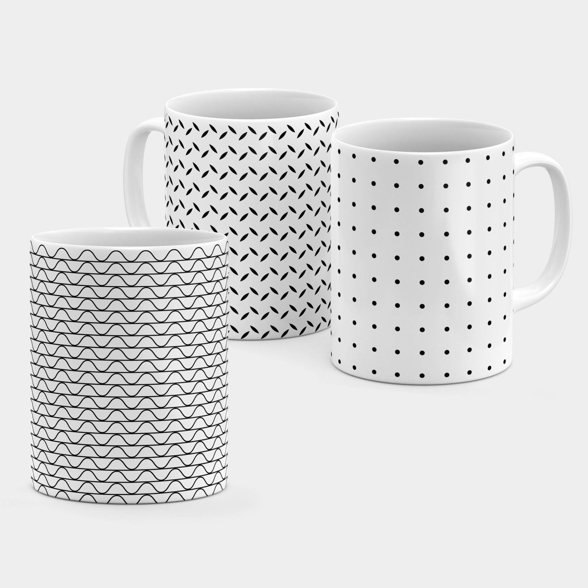 Mnml Wire Wave Pattern 11 Oz Mug-The Design Craft