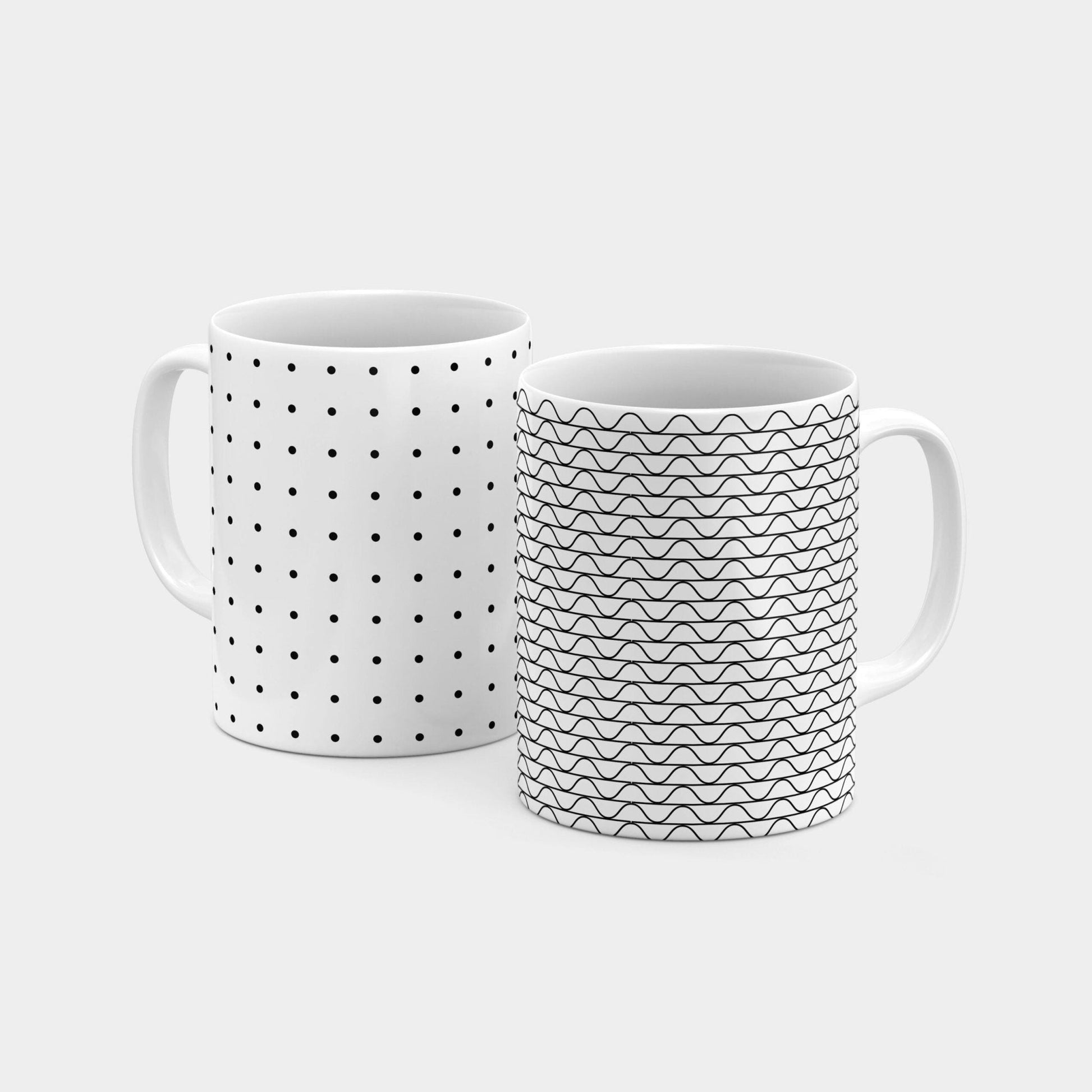 Mnml Wire Wave Pattern 11 Oz Mug-The Design Craft