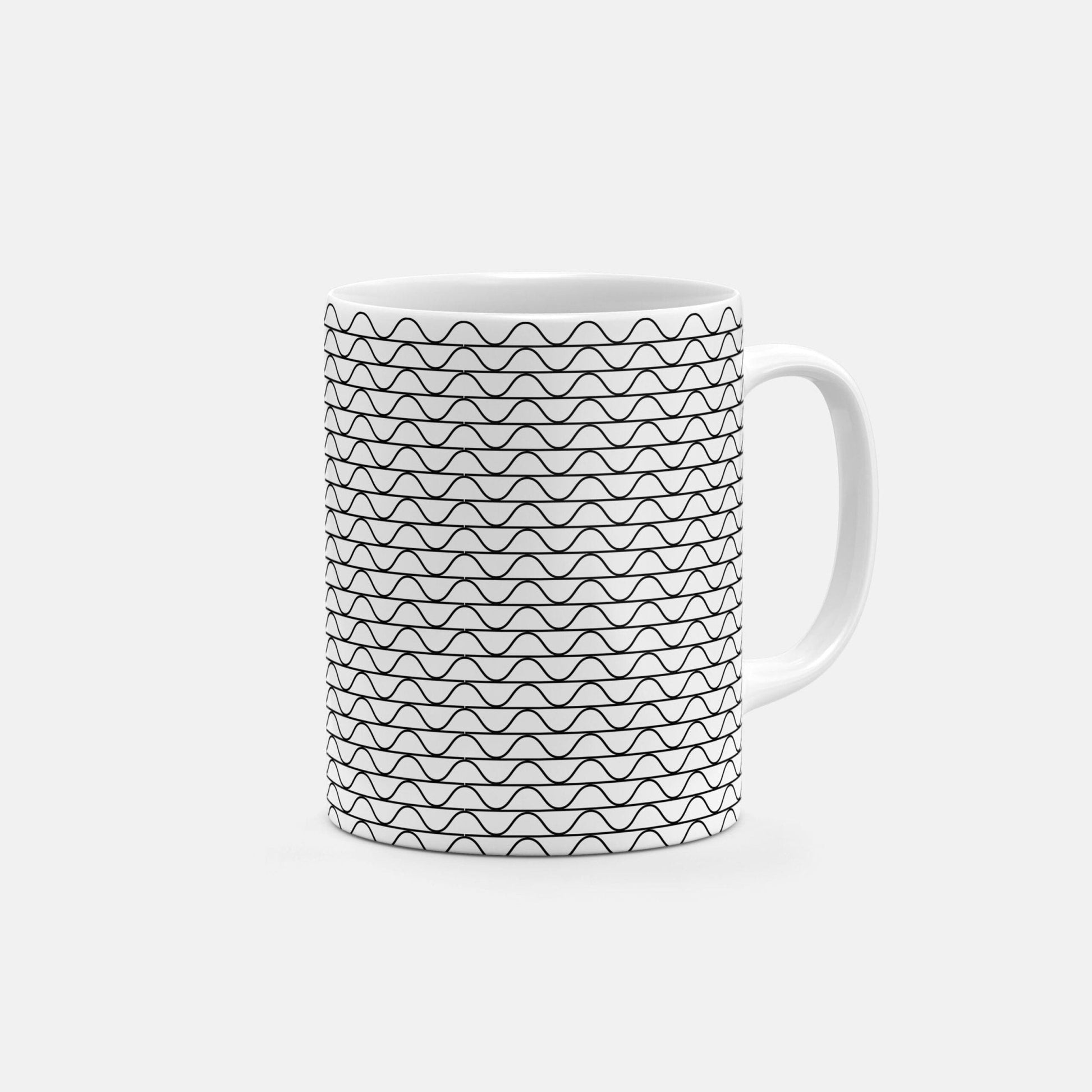 Mnml Wire Wave Pattern 11 Oz Mug-The Design Craft