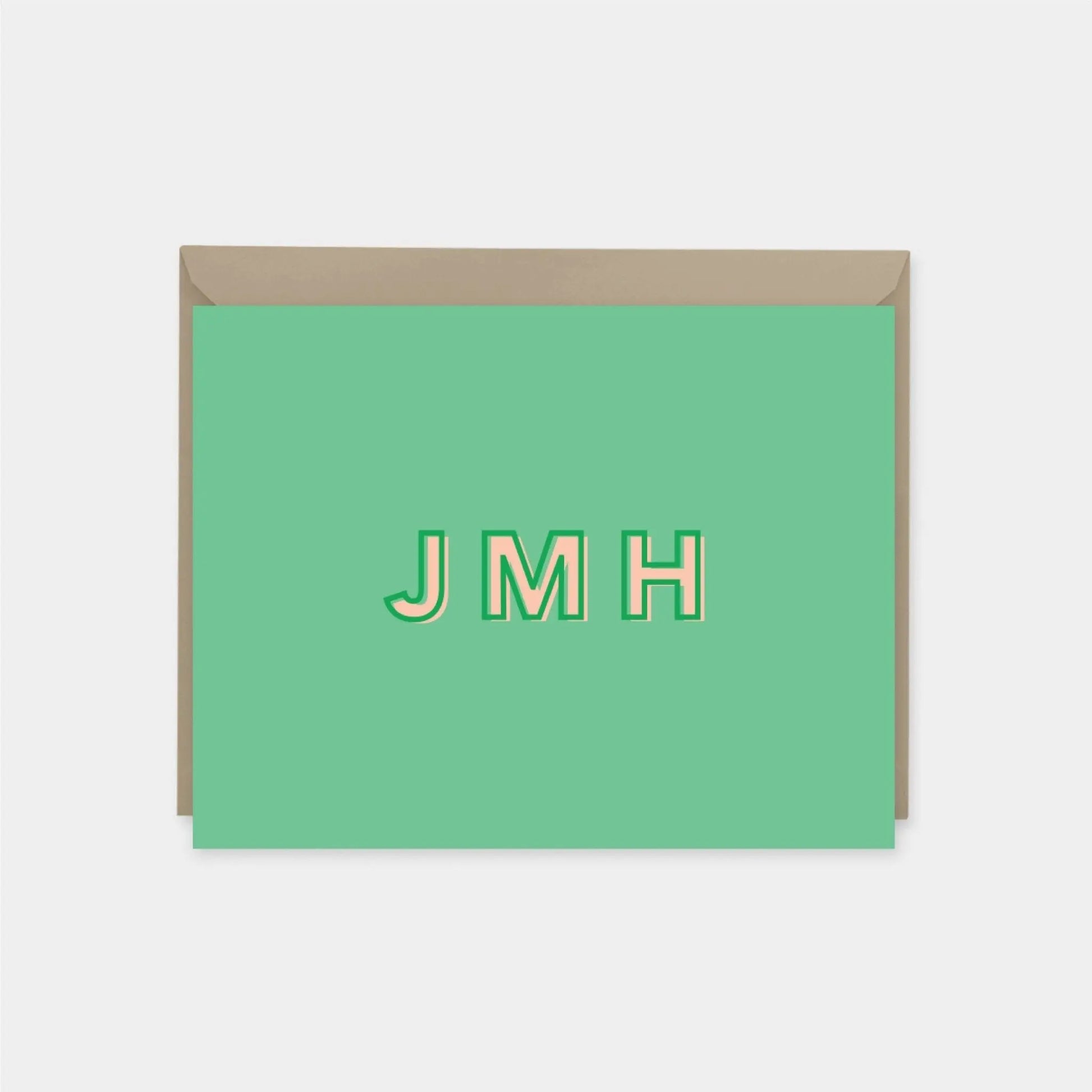 Modern Bright Monogram Note Cards