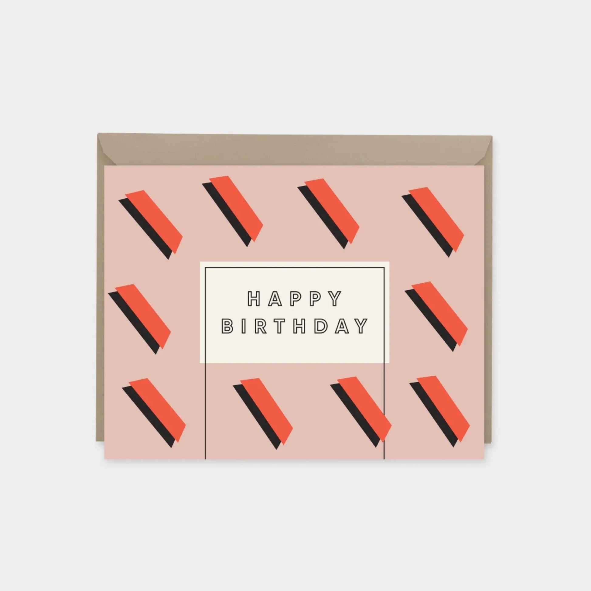 Modern Deco Pink Blush Birthday Card-The Design Craft