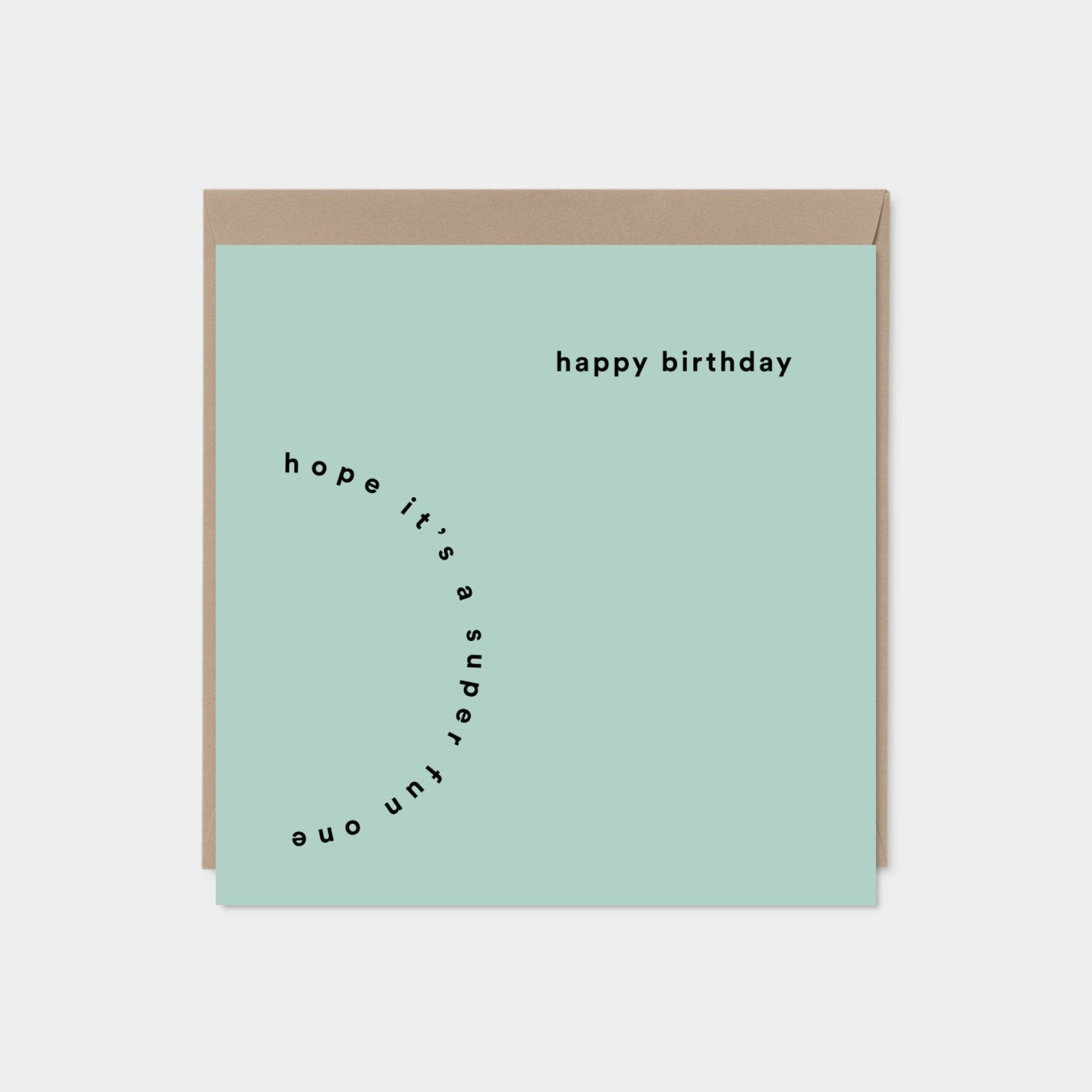 Modern Happy Birthday Card, Typographic-Greeting & Note Cards-The Design Craft