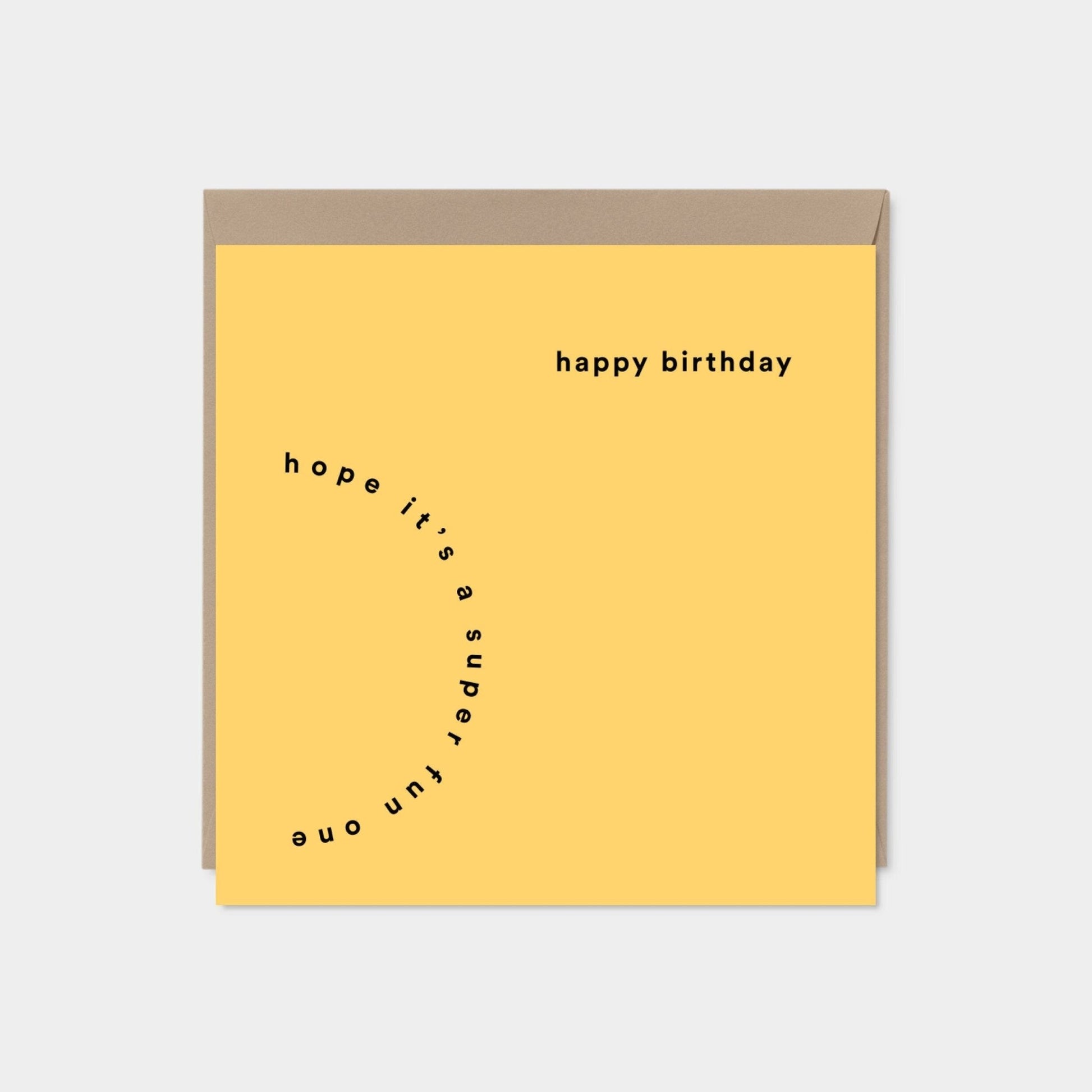 Modern Happy Birthday Card, Typographic-Greeting & Note Cards-The Design Craft