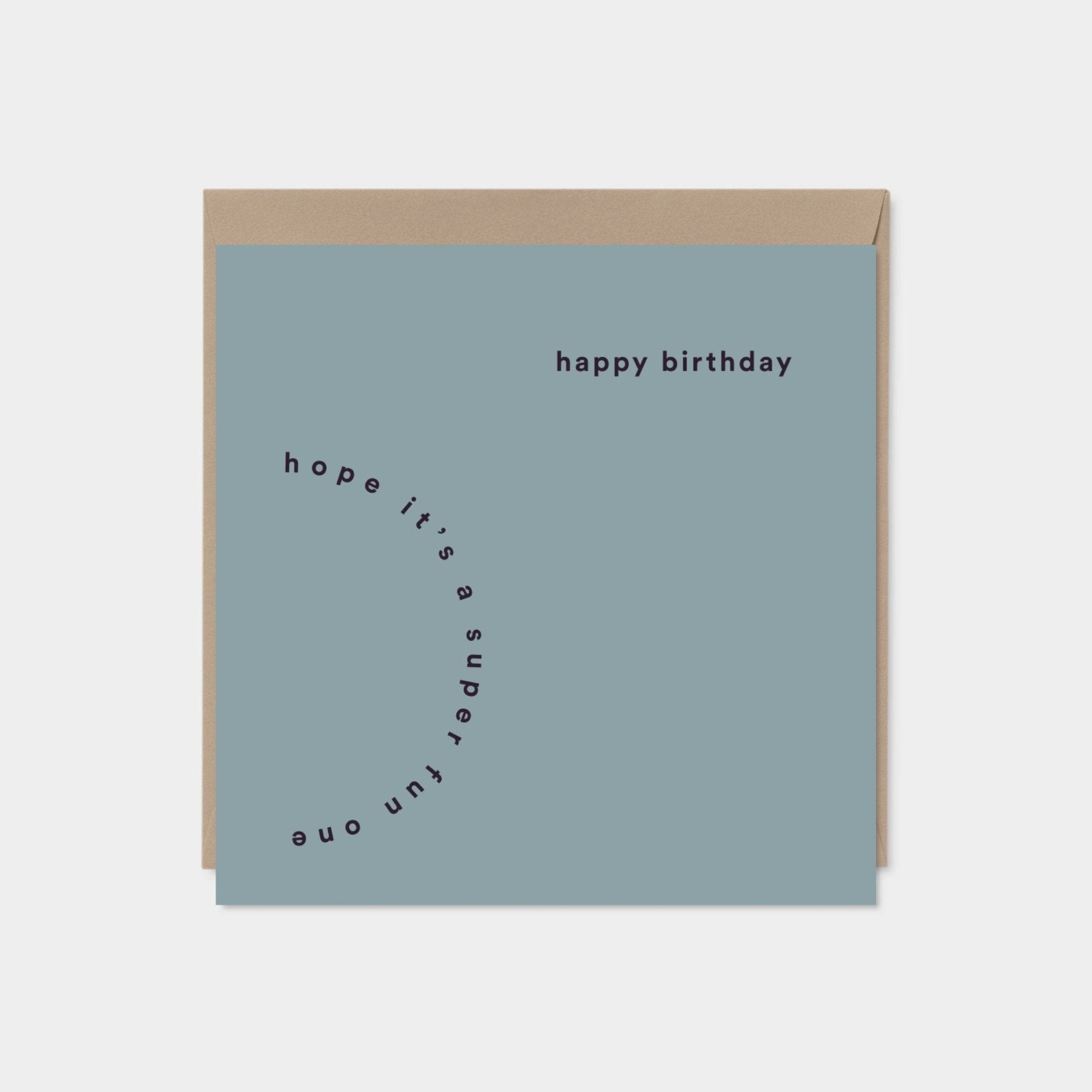 Modern Happy Birthday Card, Typographic-Greeting & Note Cards-The Design Craft