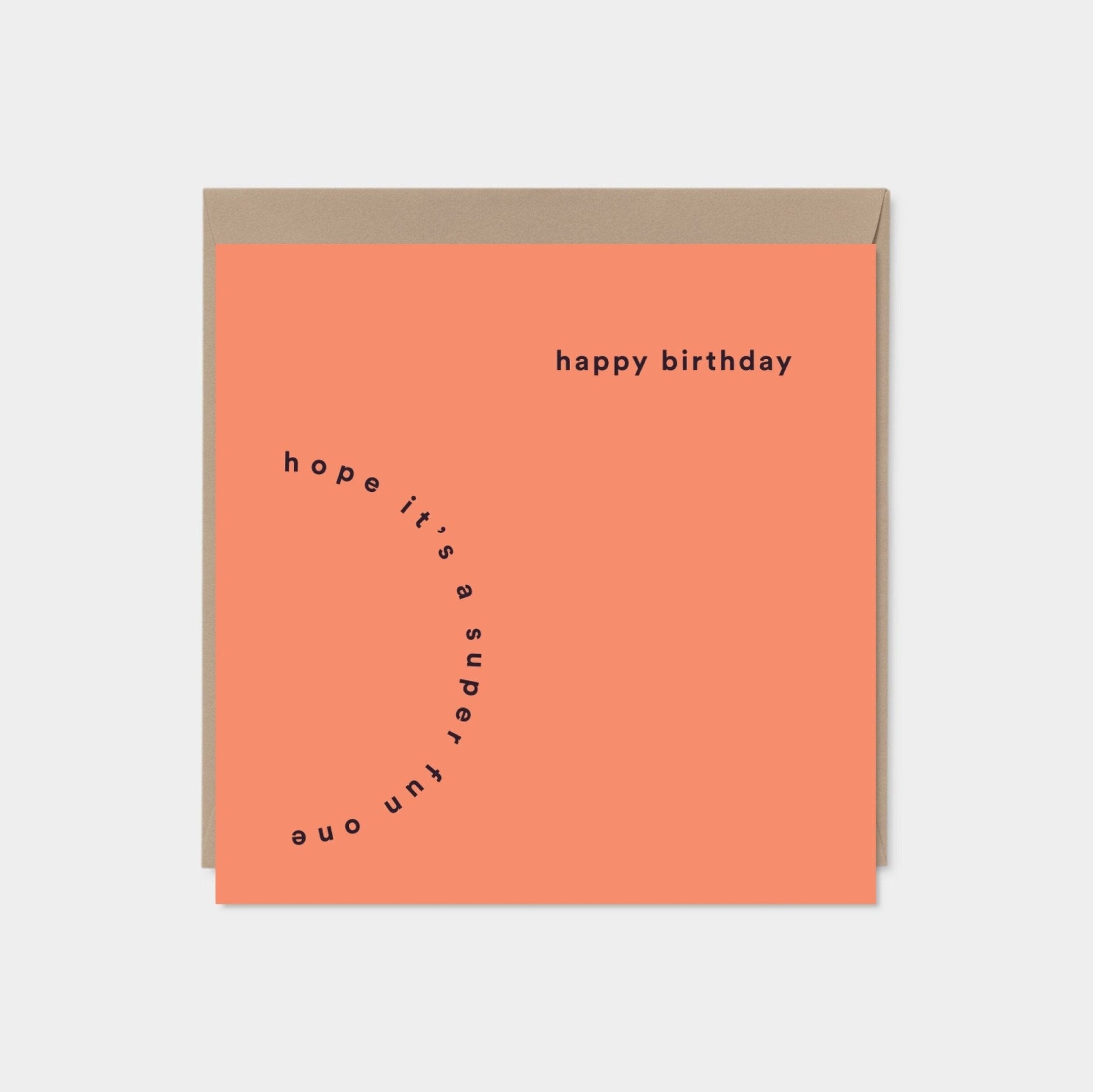 Modern Happy Birthday Card, Typographic-Greeting & Note Cards-The Design Craft