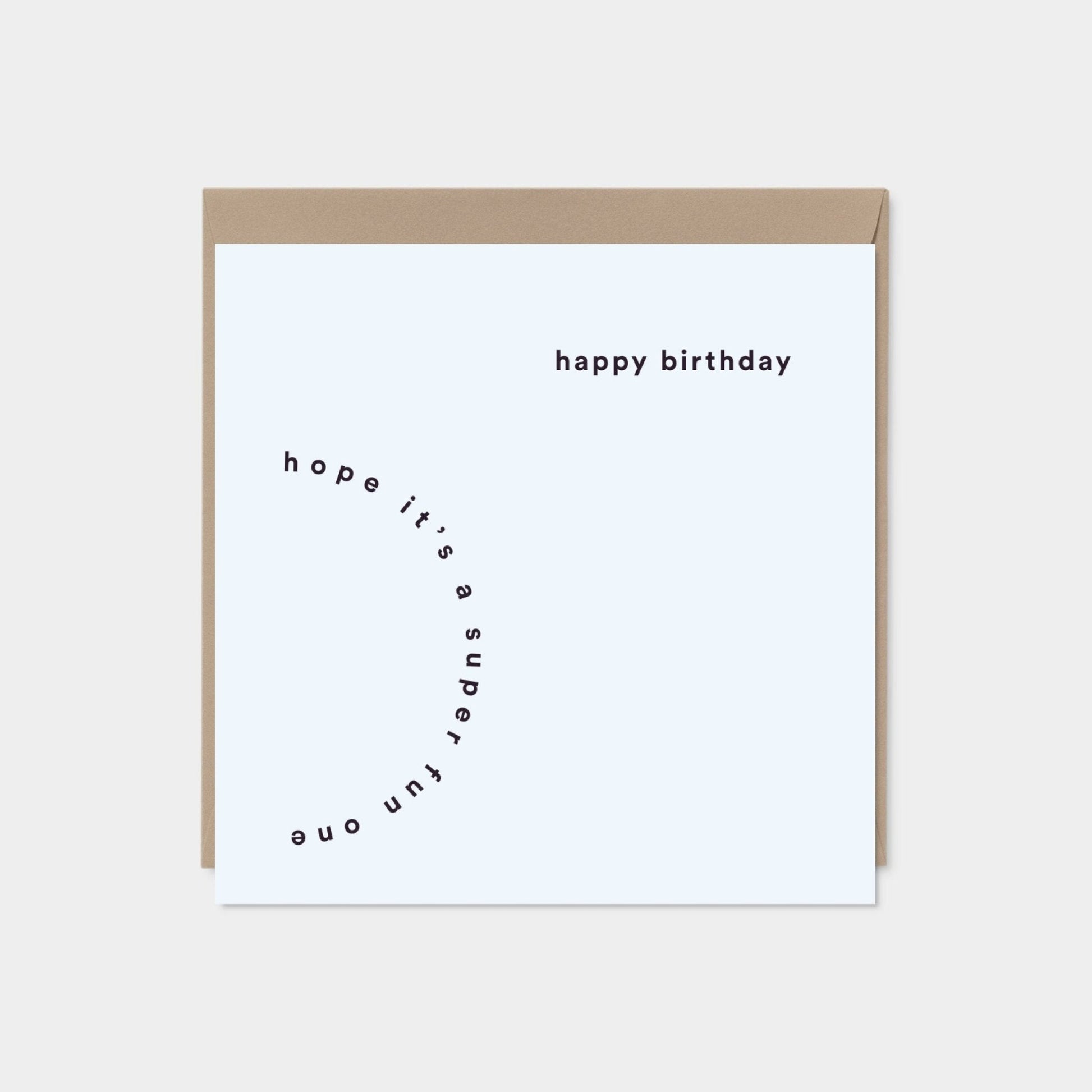 Modern Happy Birthday Card, Typographic-Greeting & Note Cards-The Design Craft