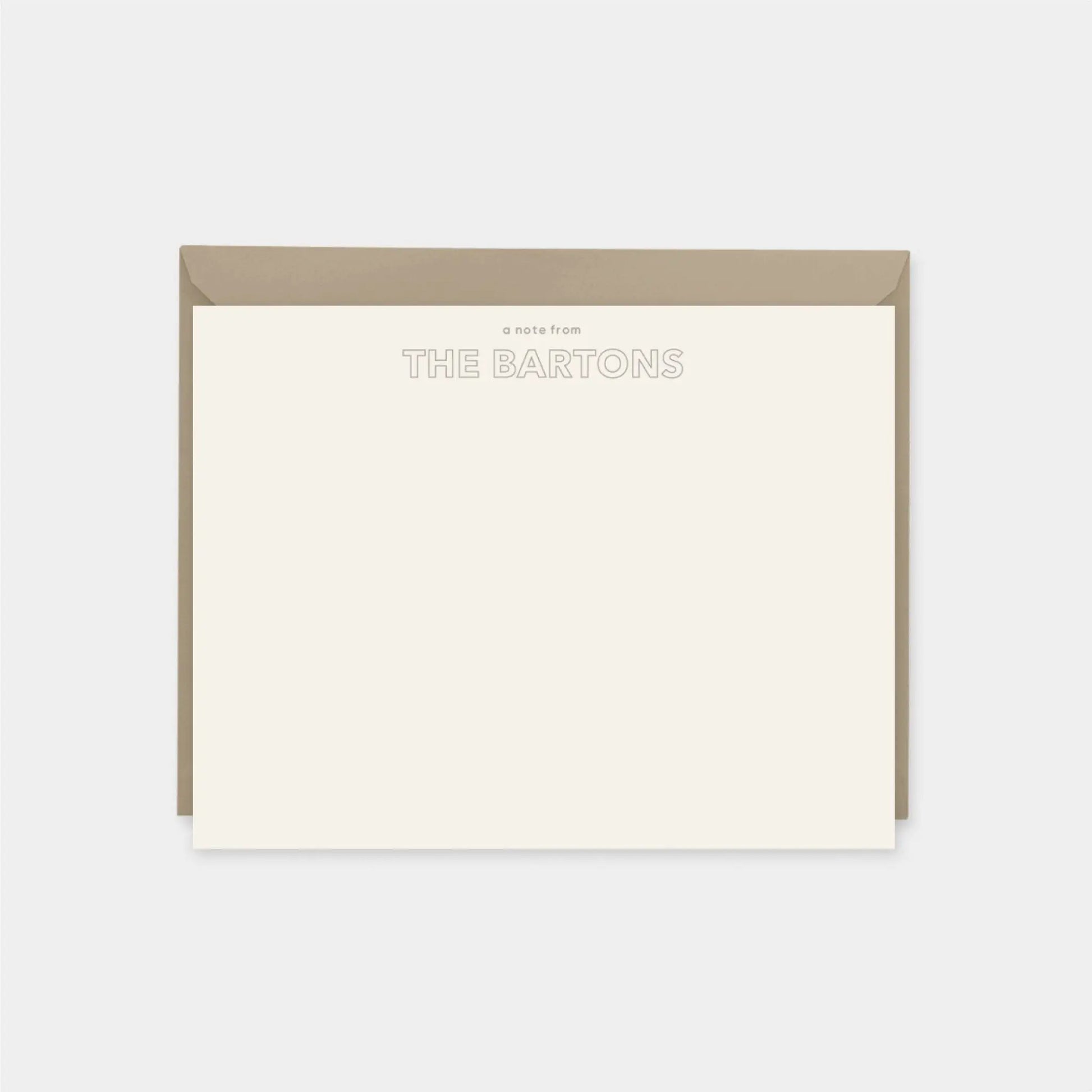 Modern Outline Personalized Note Cards