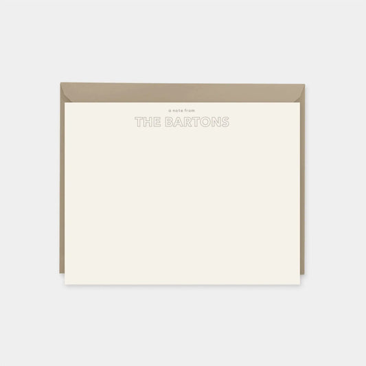 Modern Outline Personalized Note Cards