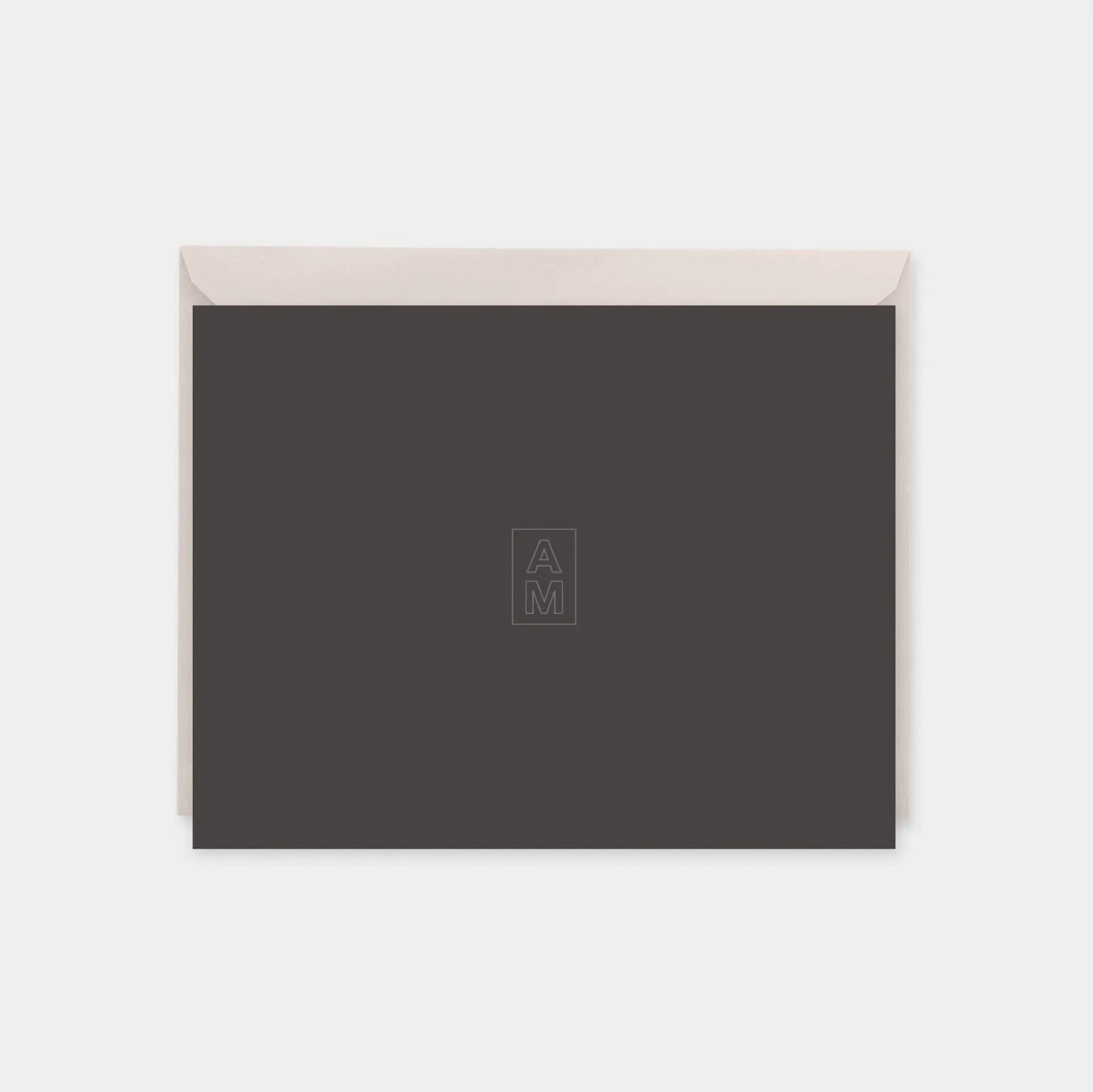 Modern Outline Stack Monogram Note Cards