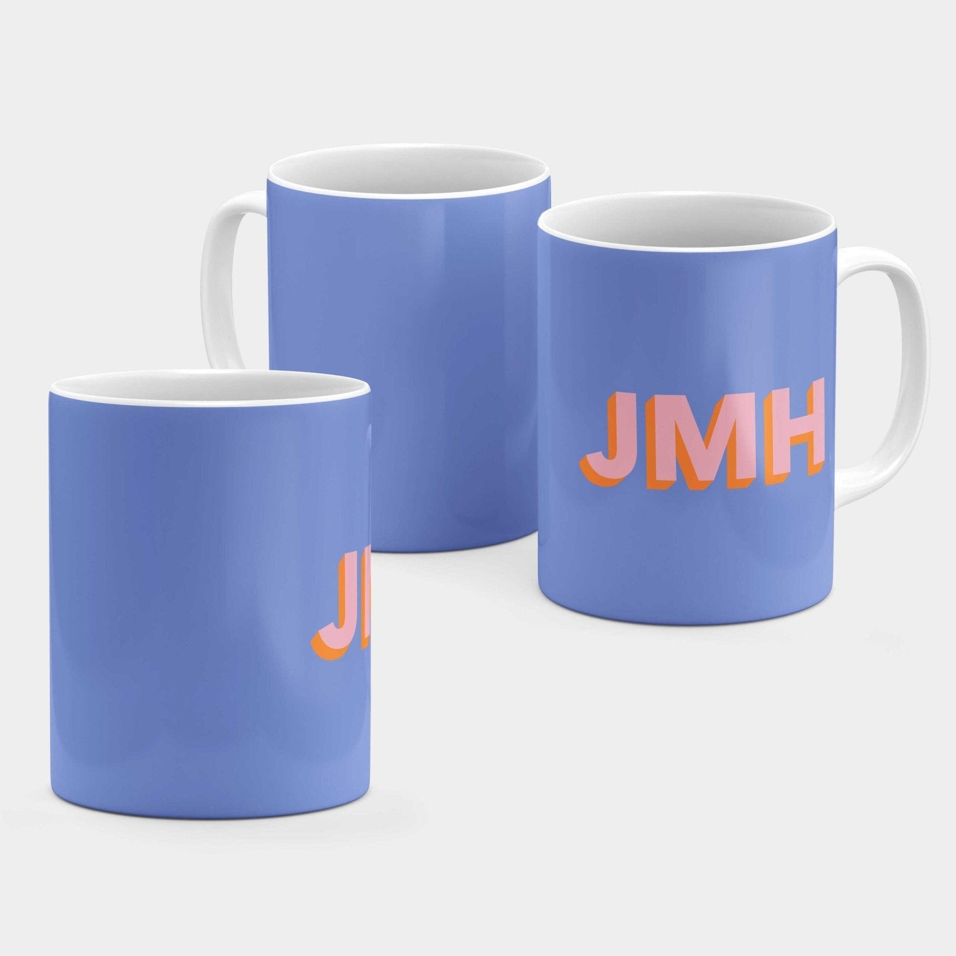 Monogram 3D Initials 11oz Mug II-The Design Craft