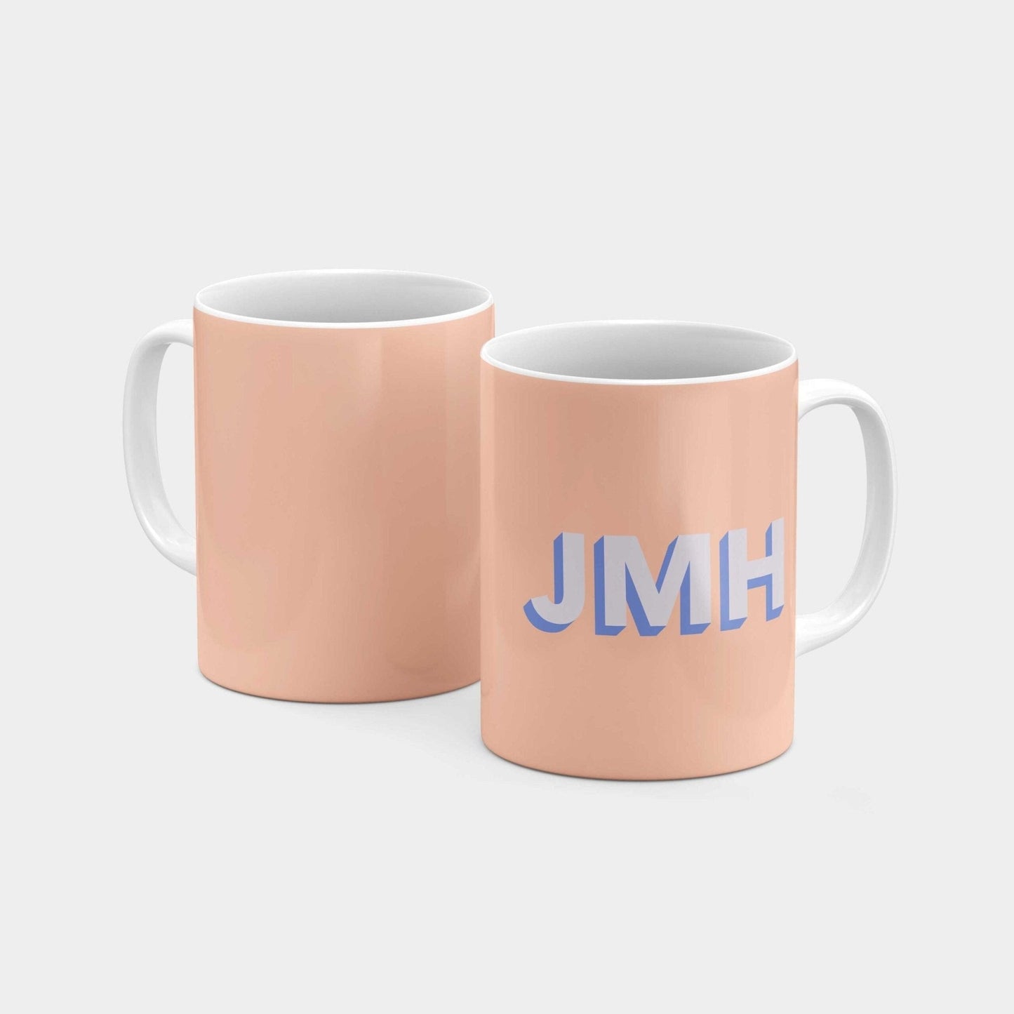 Monogram 3D Initials 11oz Mug III-The Design Craft