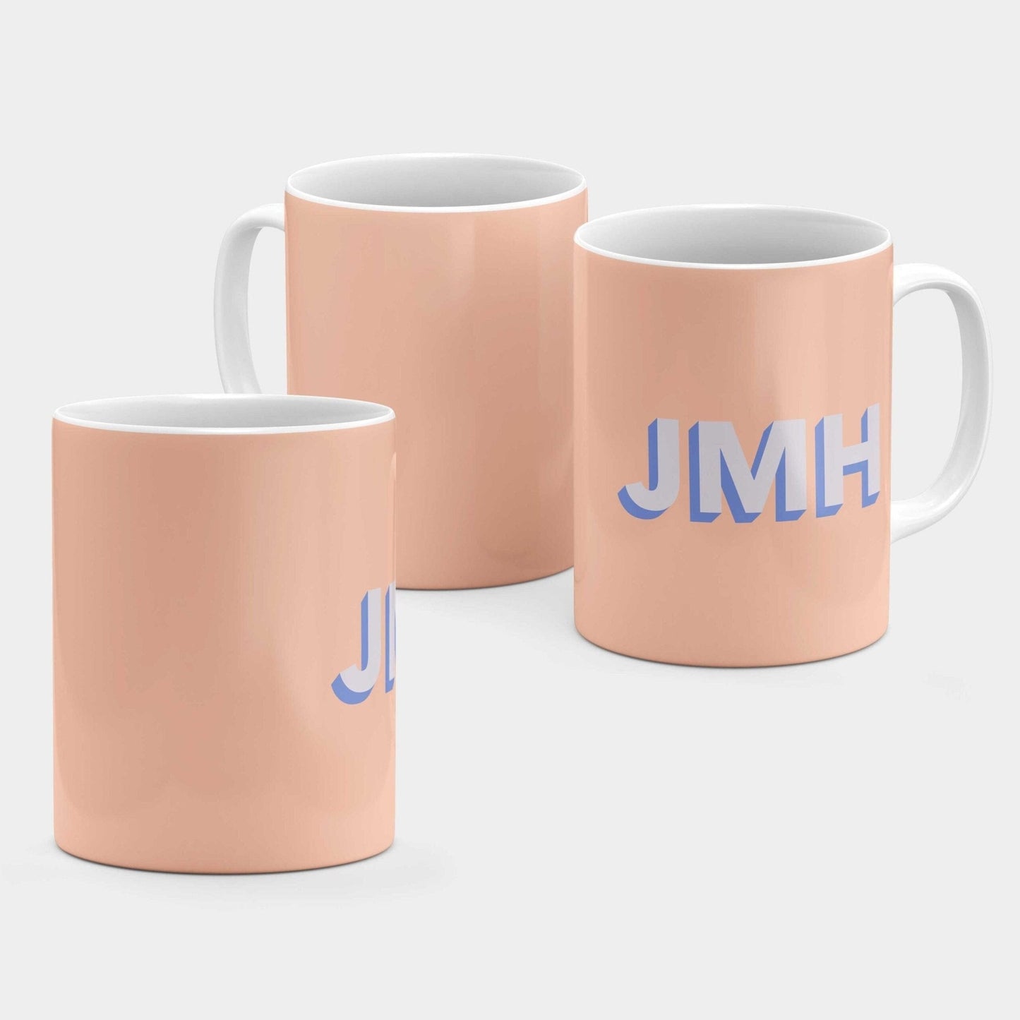 Monogram 3D Initials 11oz Mug III-The Design Craft