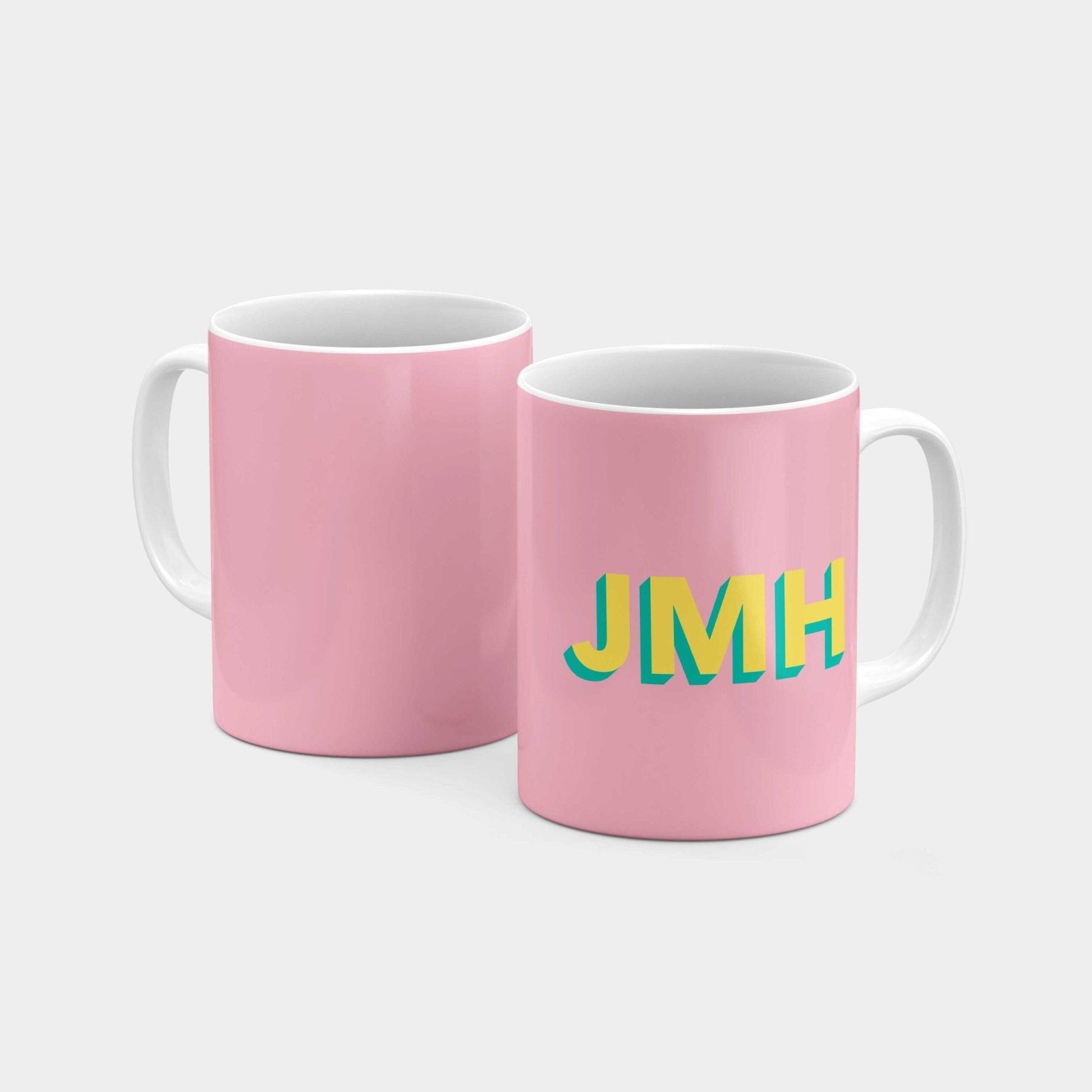 Monogram 3D Initials 11oz Mug IV-The Design Craft