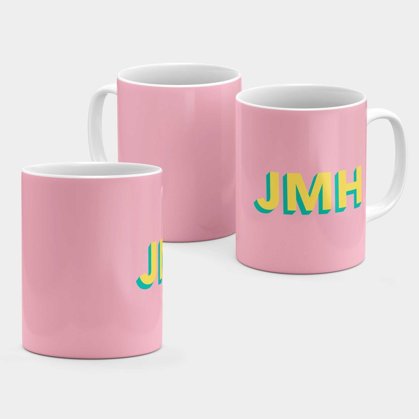 Monogram 3D Initials 11oz Mug IV-The Design Craft