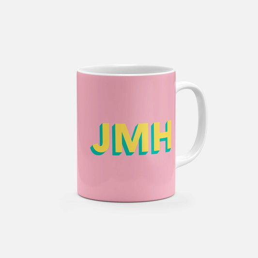 Monogram 3D Initials 11oz Mug IV-The Design Craft