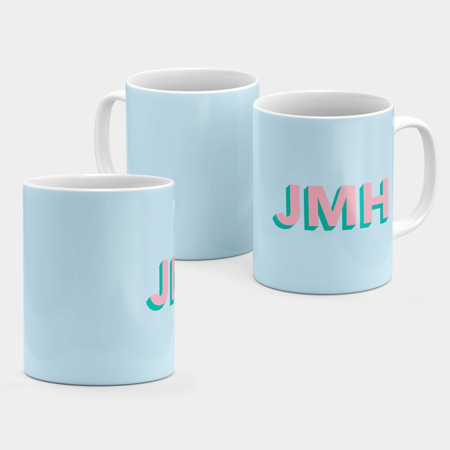 Monogram 3D Initials 11oz Mug V-The Design Craft