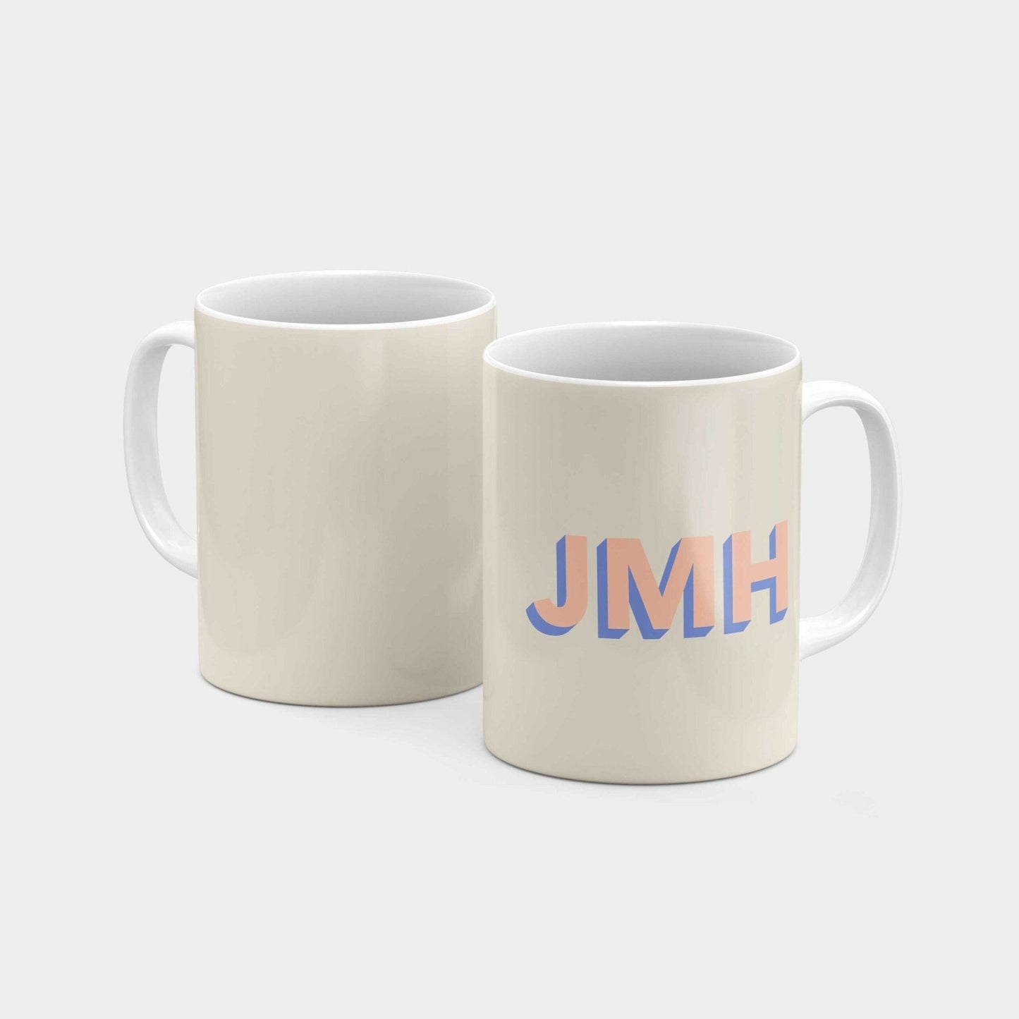 Monogram 3D Initials 11oz Mug VI-The Design Craft