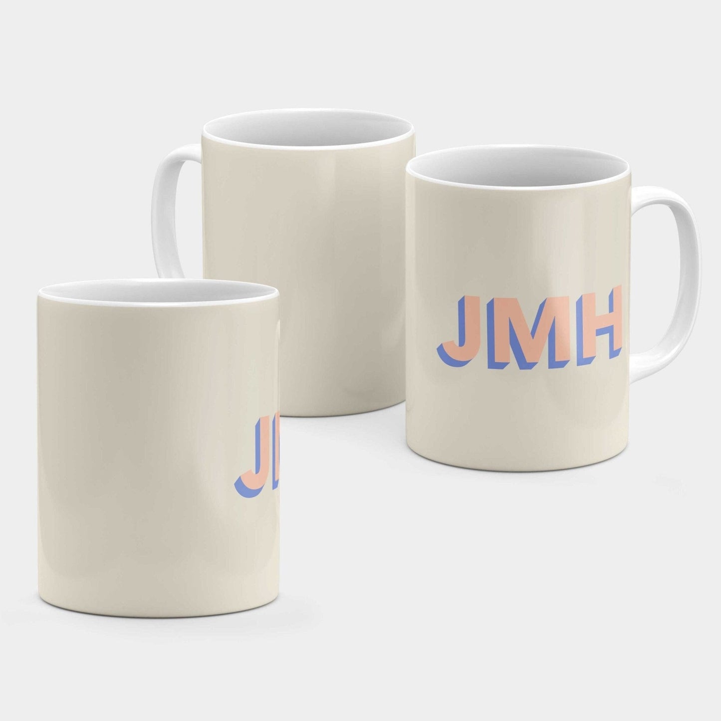 Monogram 3D Initials 11oz Mug VI-The Design Craft