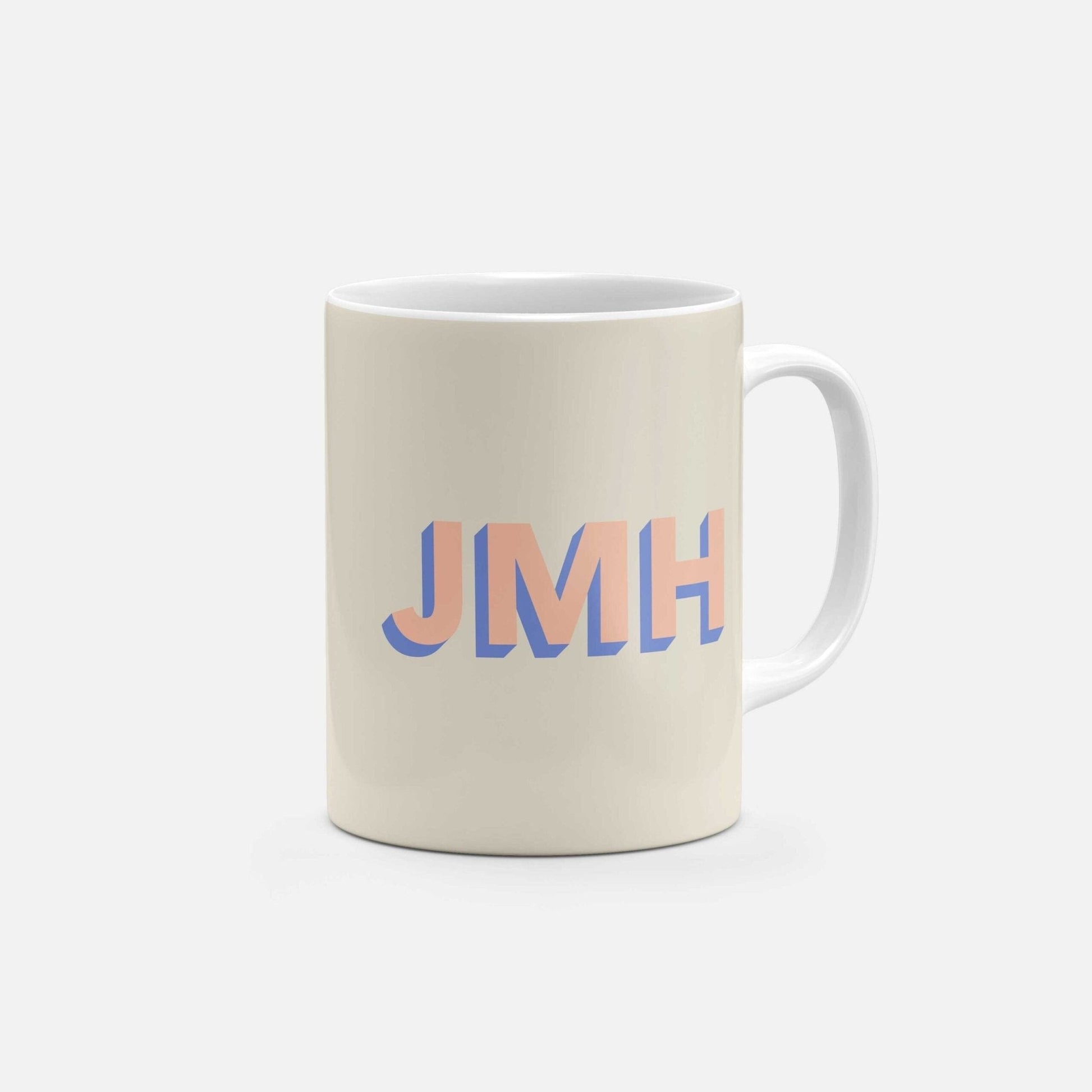 Monogram 3D Initials 11oz Mug VI-The Design Craft