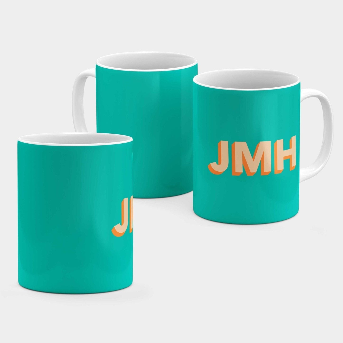 Monogram 3D Initials 11oz Mug VII-The Design Craft