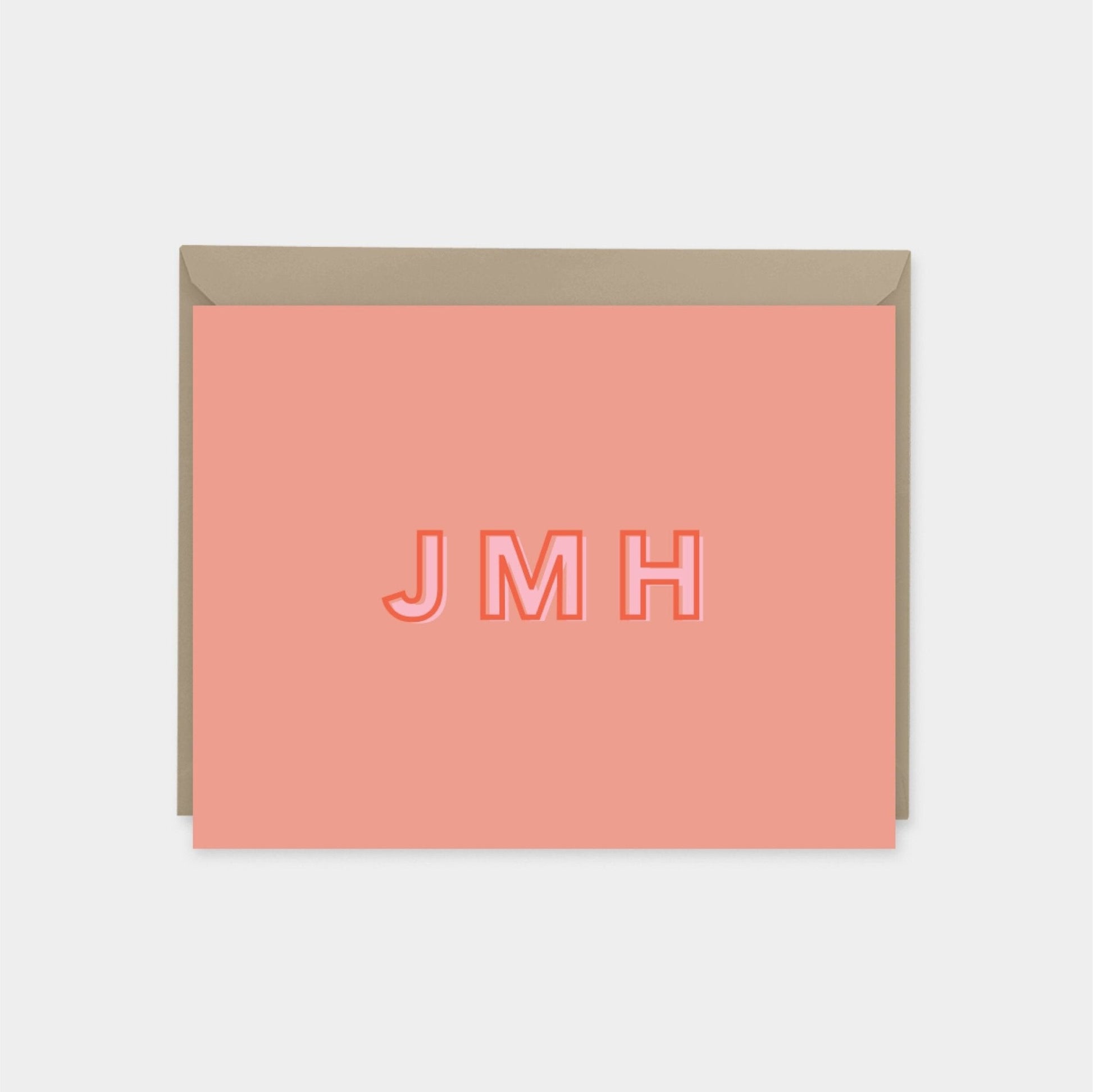 Monogram Note Cards, Modern Monogram-Greeting & Note Cards-The Design Craft