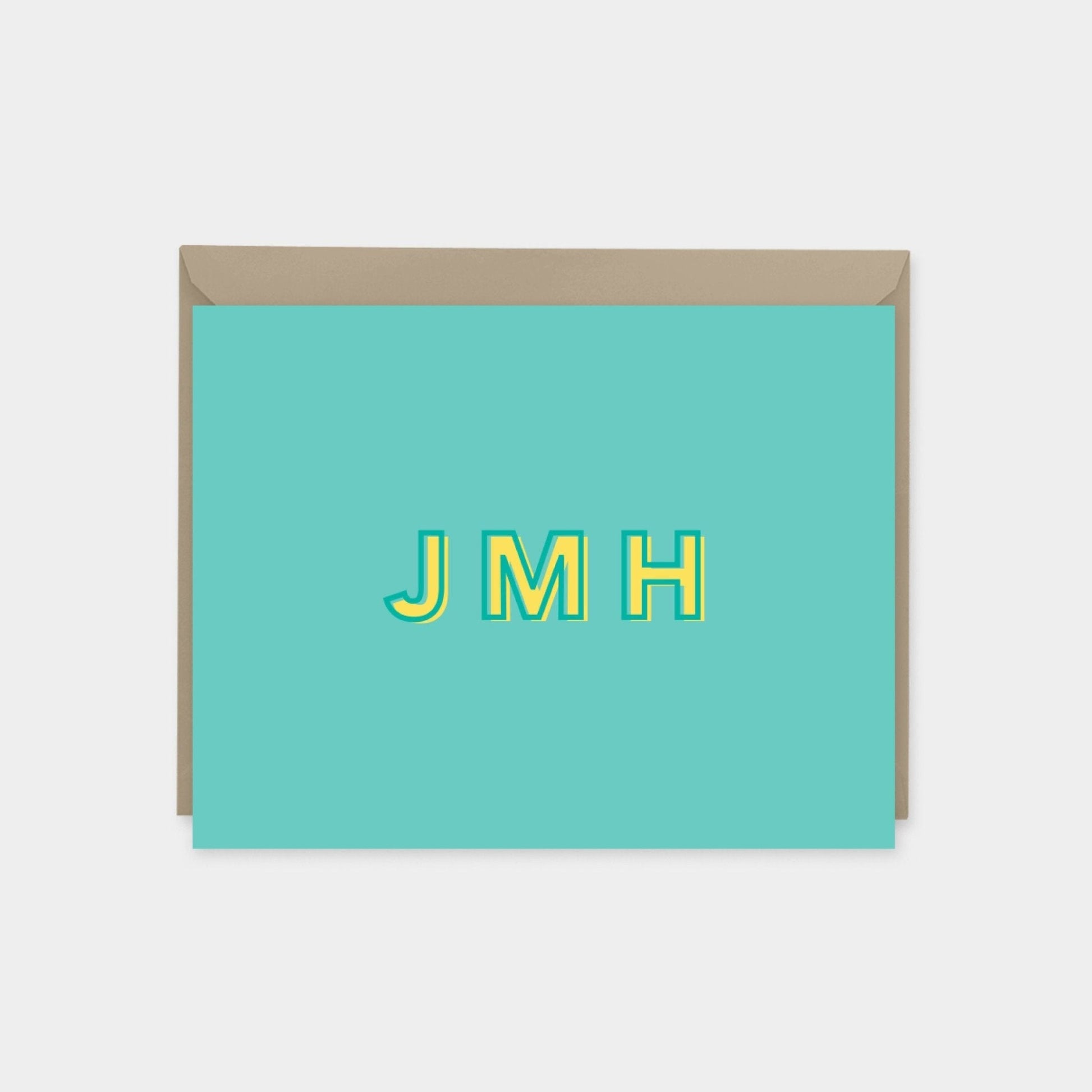 Monogram Note Cards, Modern Monogram-Greeting & Note Cards-The Design Craft