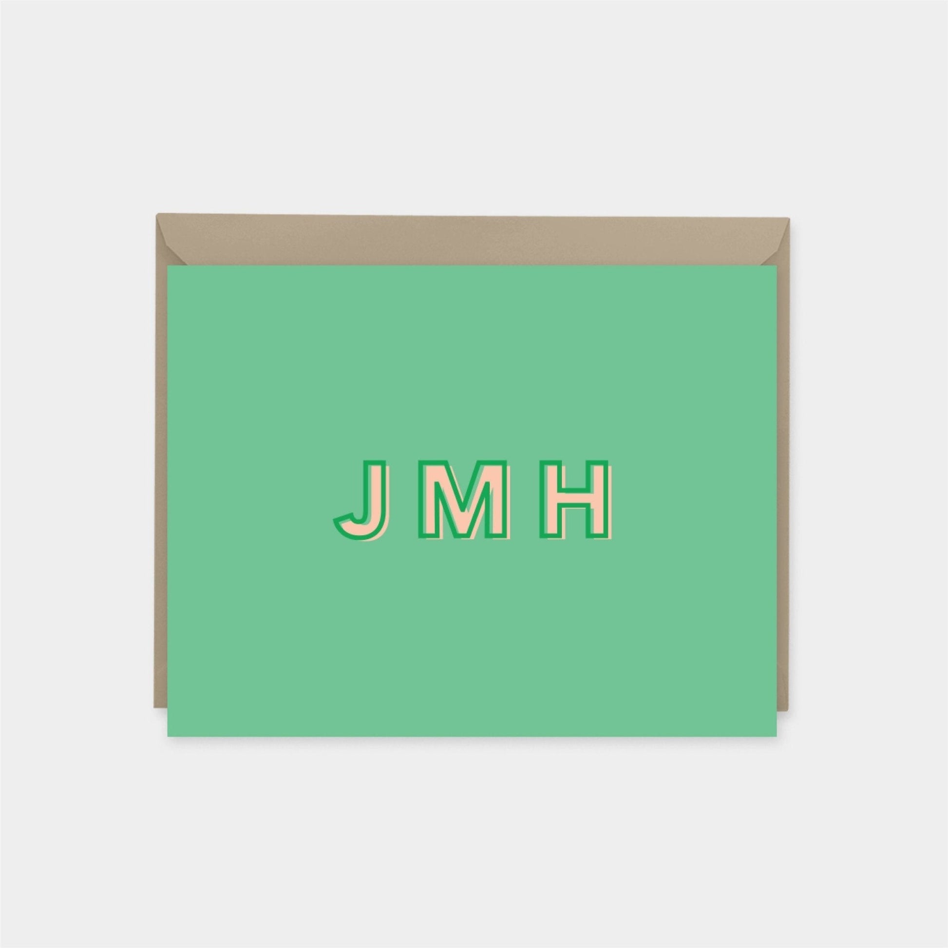 Monogram Note Cards, Modern Monogram-Greeting & Note Cards-The Design Craft