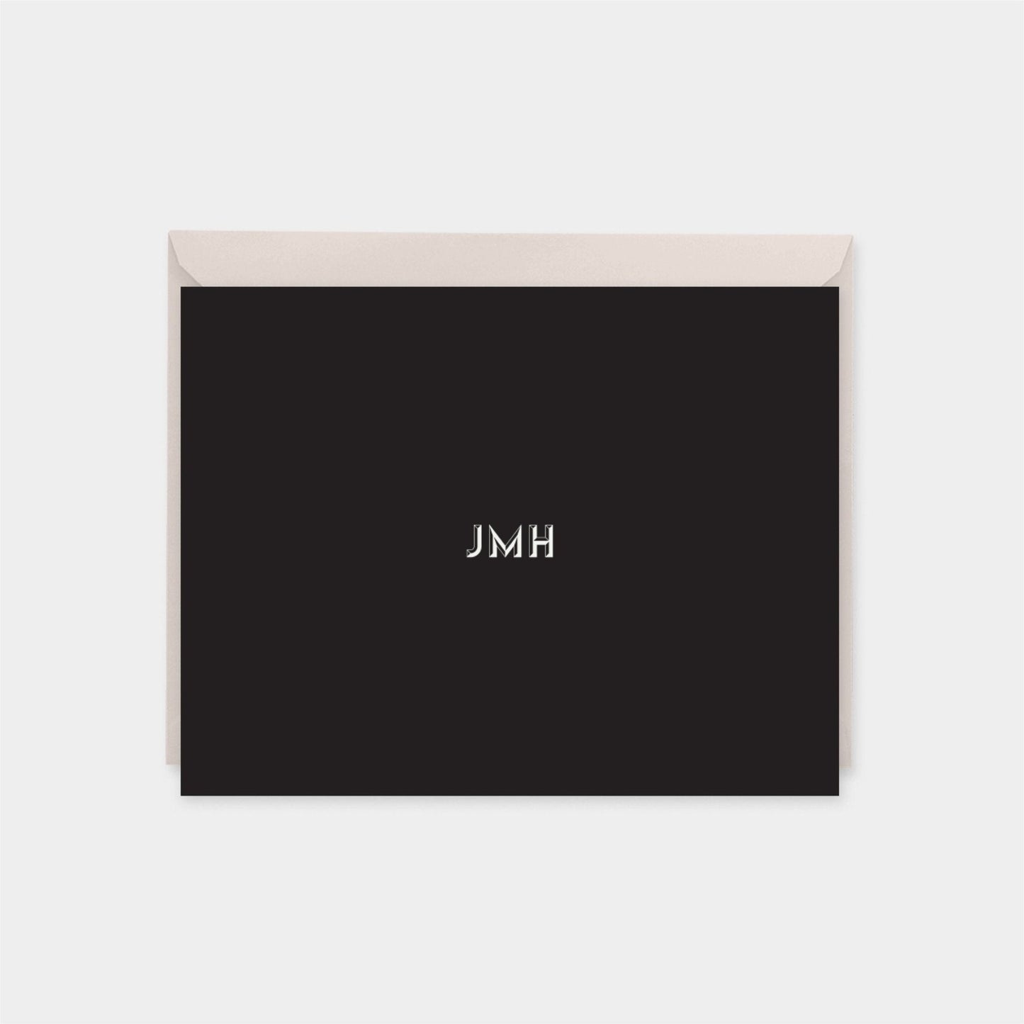 Monogram Note Cards with Beveled Type,-Greeting & Note Cards-The Design Craft