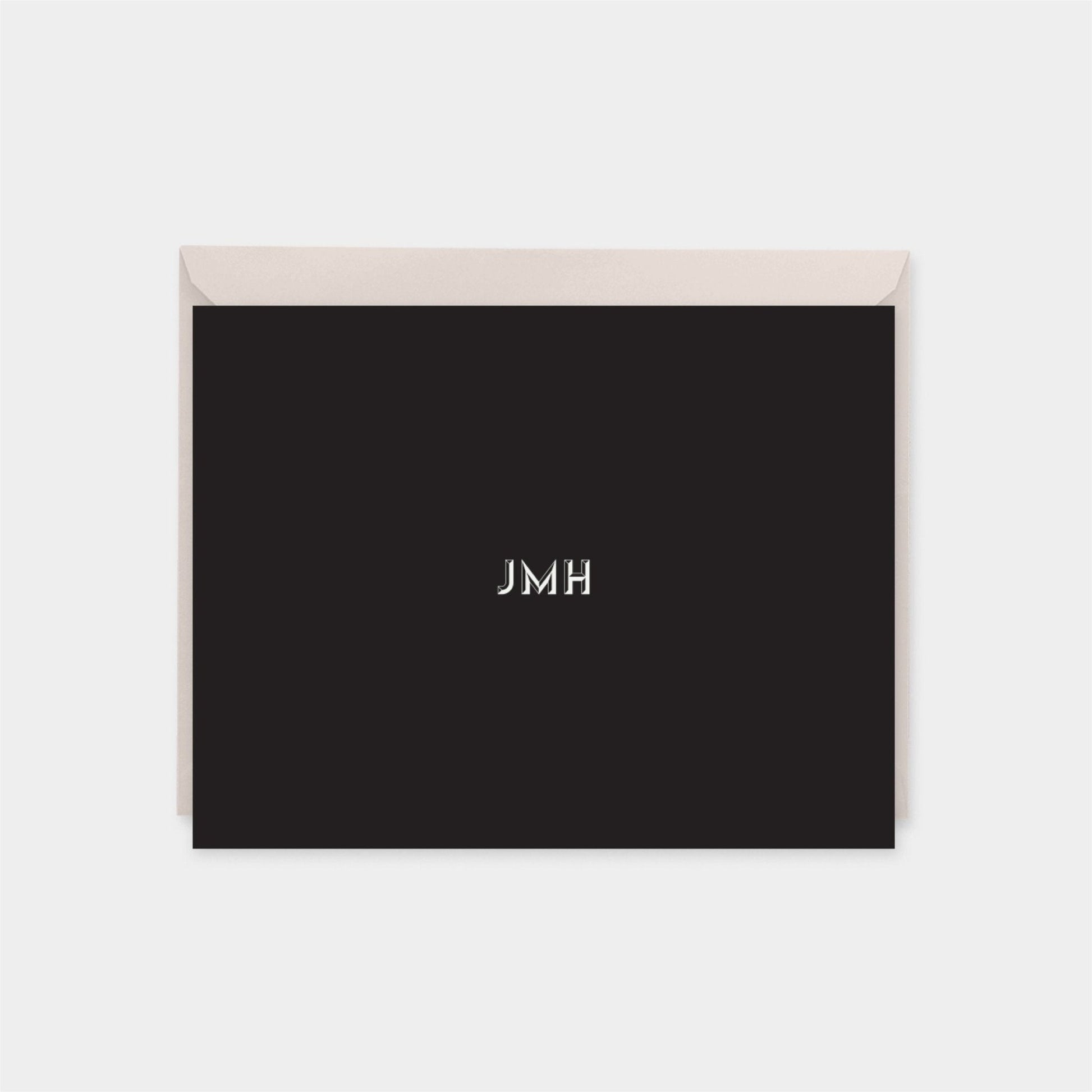 Monogram Note Cards with Beveled Type,-Greeting & Note Cards-The Design Craft