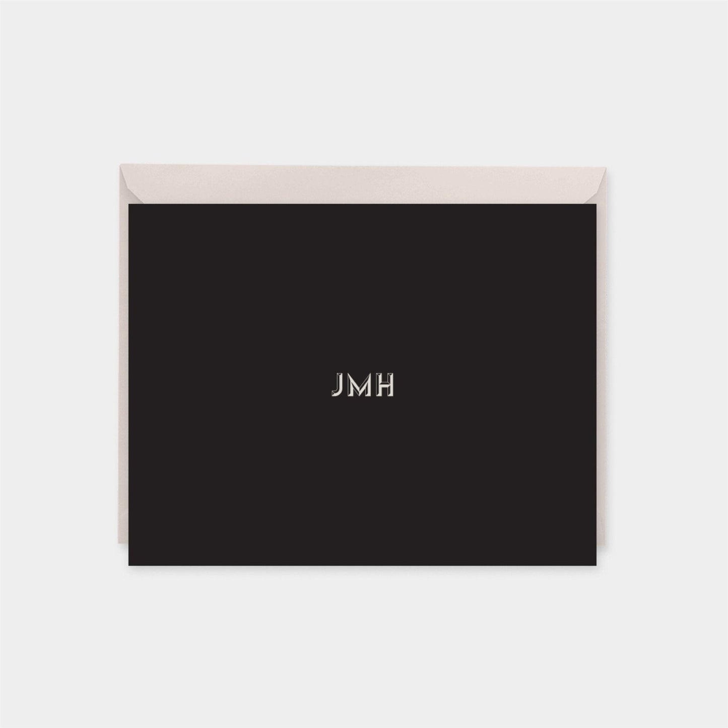 Monogram Note Cards with Beveled Type,-Greeting & Note Cards-The Design Craft