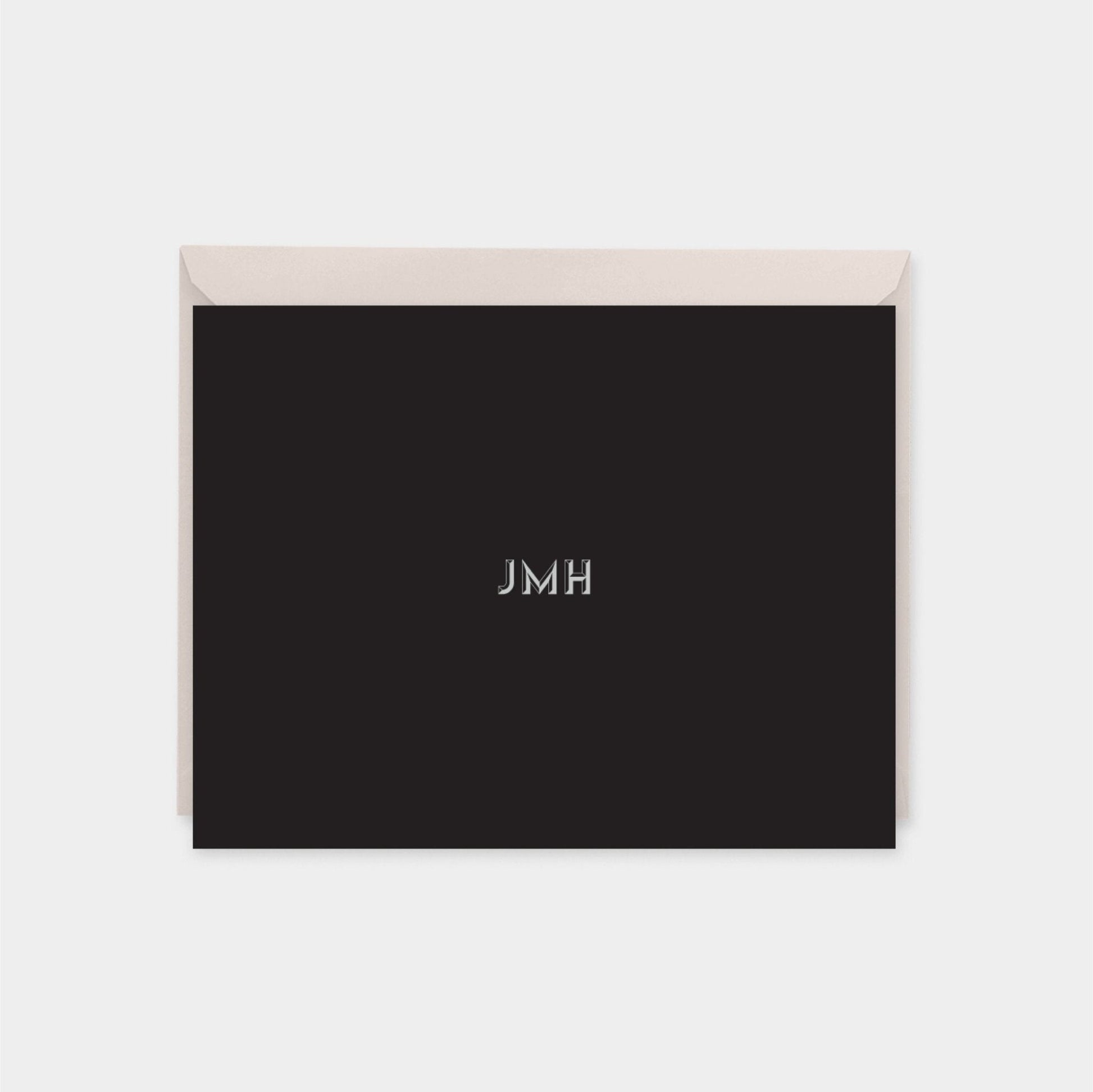 Monogram Note Cards with Beveled Type-Greeting & Note Cards-The Design Craft